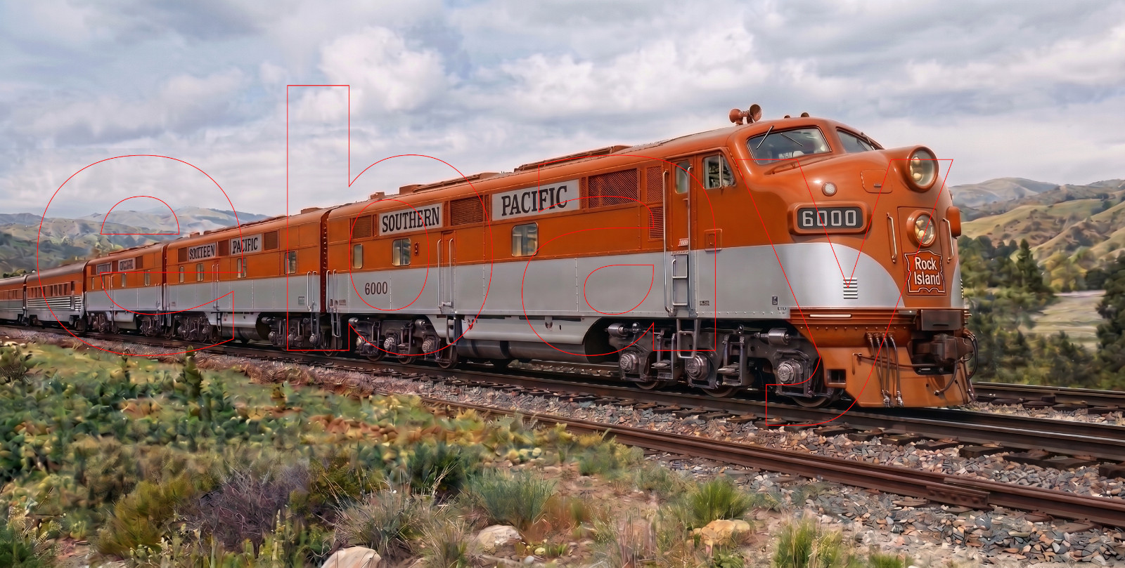 Photo Art Print ofSouthern Pacific No. 6000, an EMD E7 ABB set rated at 6000 HP