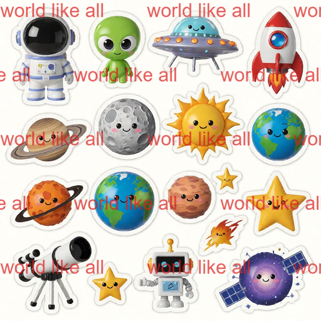 Printable Digital Stickers | Cute Cartoon Kids Sticker Bundle | 4K