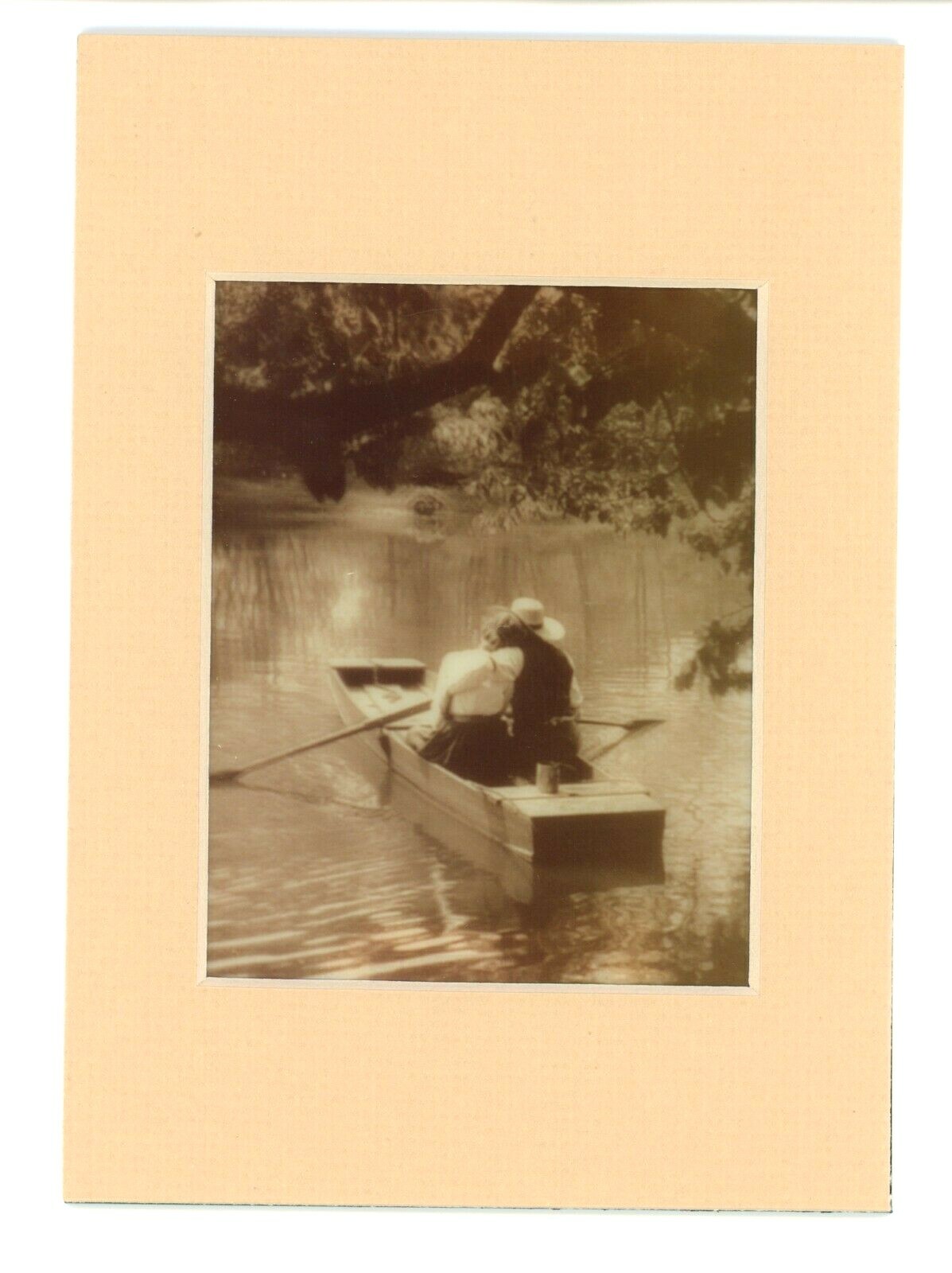 Love In a Rowboat Circa 1901 Portrait 3-d Photo Reprint Stereographic Arts 5×7