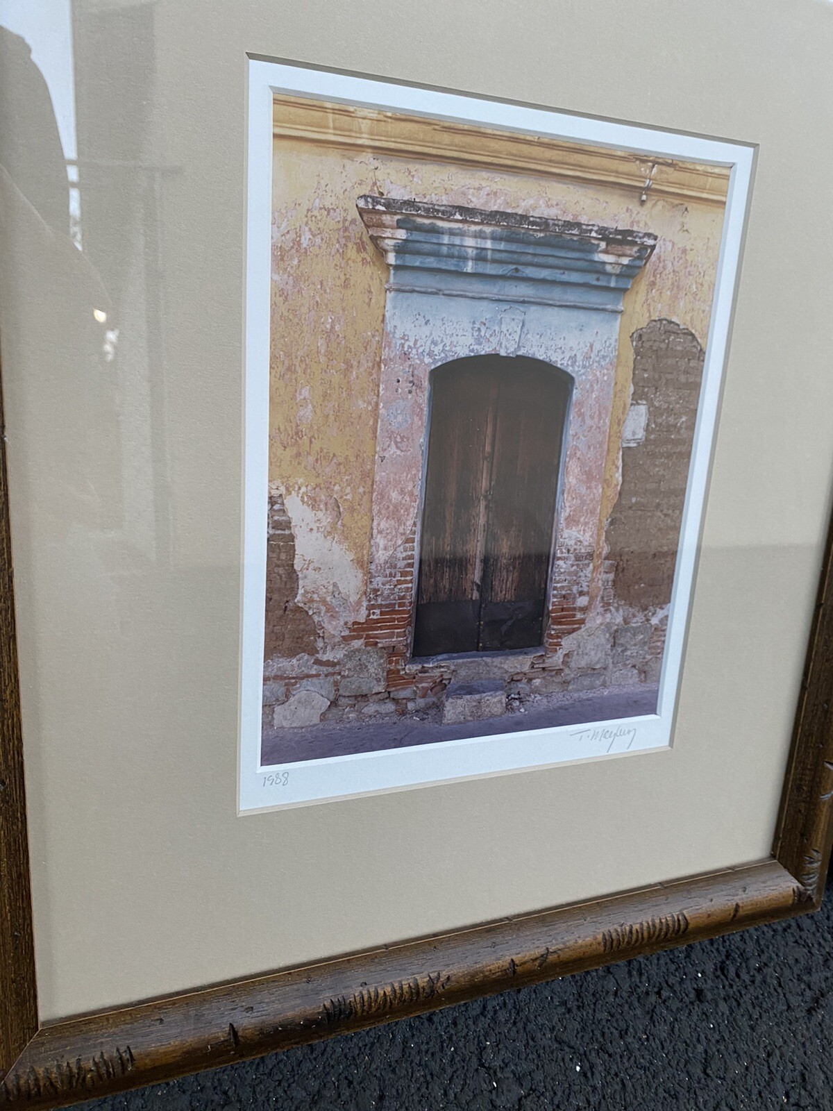 Vintage Trio of Framed Photographs, Signed and Dated RUSTIC DOORS