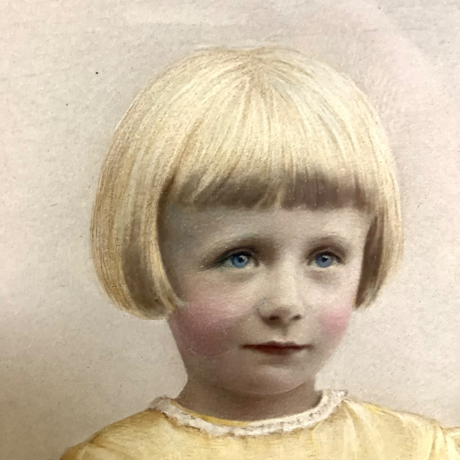 1930s Hand Tinted Photo Etching Engraving Girls Portrait Auto Car Bacon & Sons