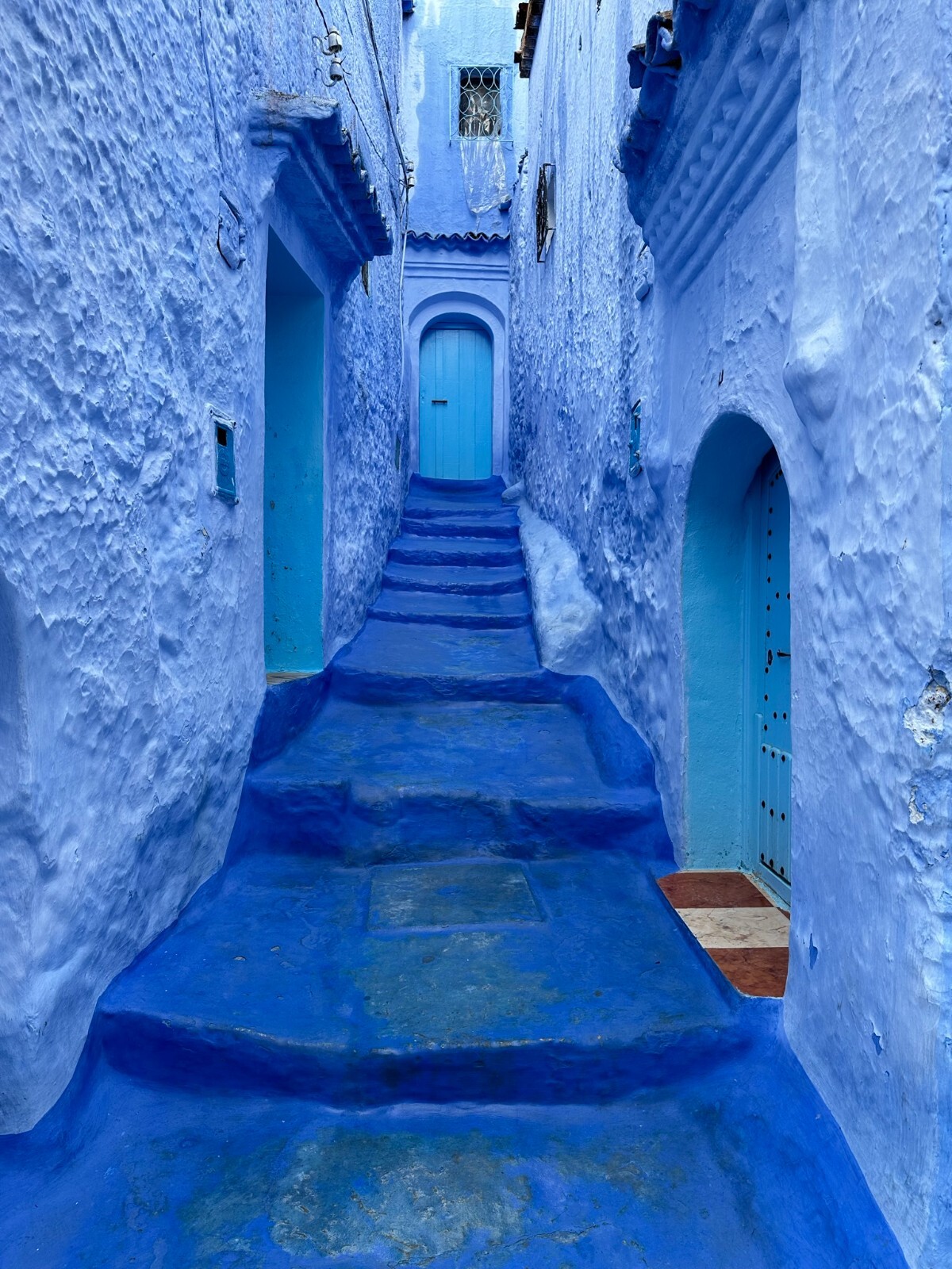 Beautiful Framed, Matted and Signed Photograph of Chefchaouen Morocco (Stairway)