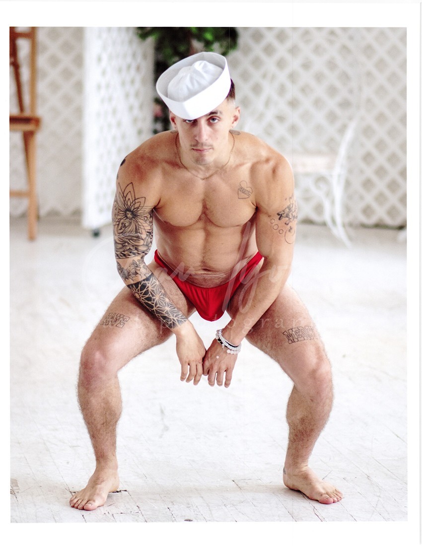 11 X 8.5 Alan Lyon Original Male Photo gay interest (9) Sailor in Red Milio
