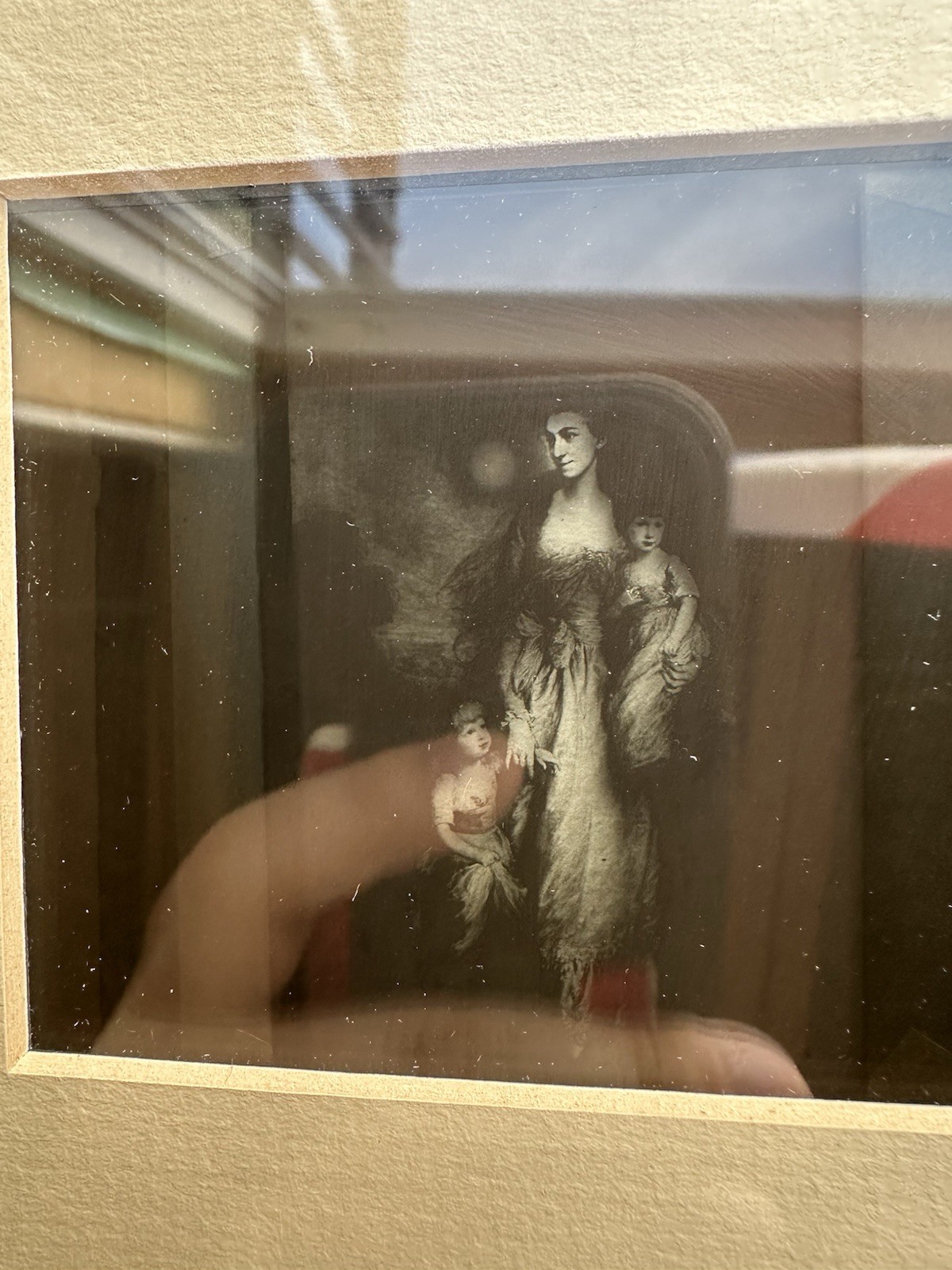 Lot of 2 Custom Framed Matted Magic Lantern Glass Slides 7.5″X 11″ Mother Child