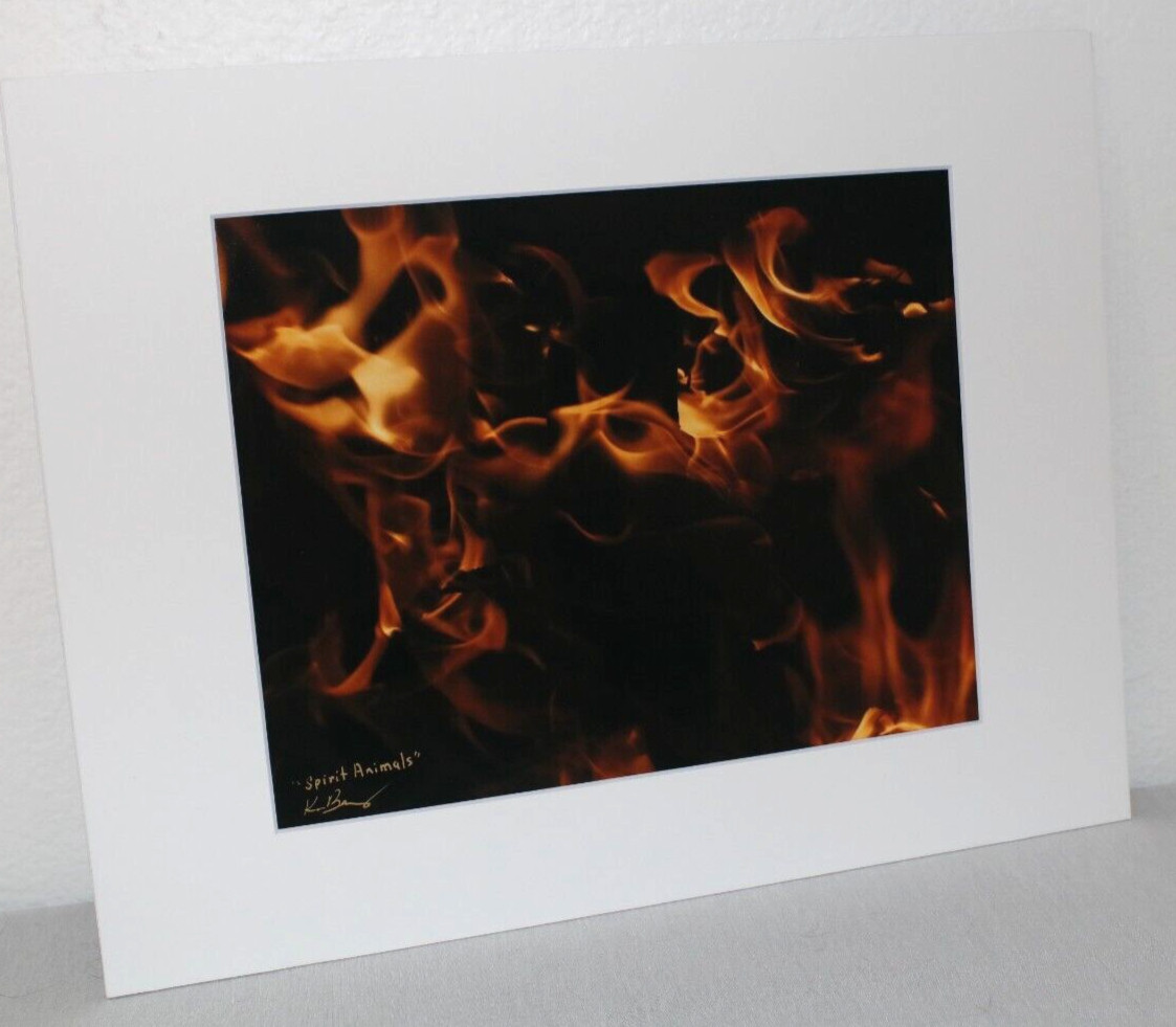 Dancing Fire Flames Photo 8″ x 10″ in 11″ x 14″ White Matte Signed by Kim Barry