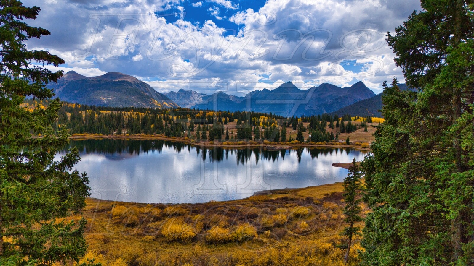 8”x12” matted photo print, fall at Molas lake, San Juan national forest