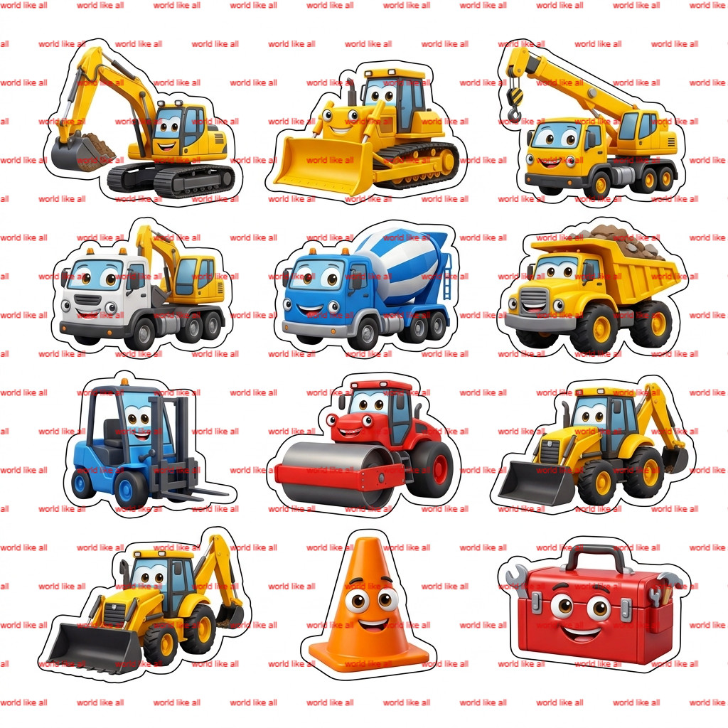 Stickers for Kids | Cute 3D Cartoon [Theme] Sticker Sheet | Digital 4k Download