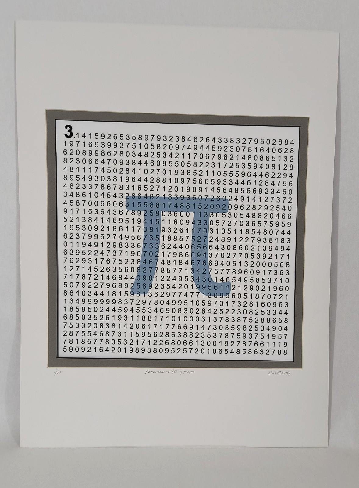 Irrational to 1,024 places 18″ x 24″ matted image by Rob Power
