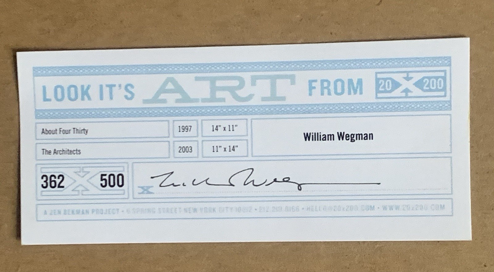 WILLIAM WEGMAN Lot of 2 SIGNED Limited Edition Color Photographs 11×14