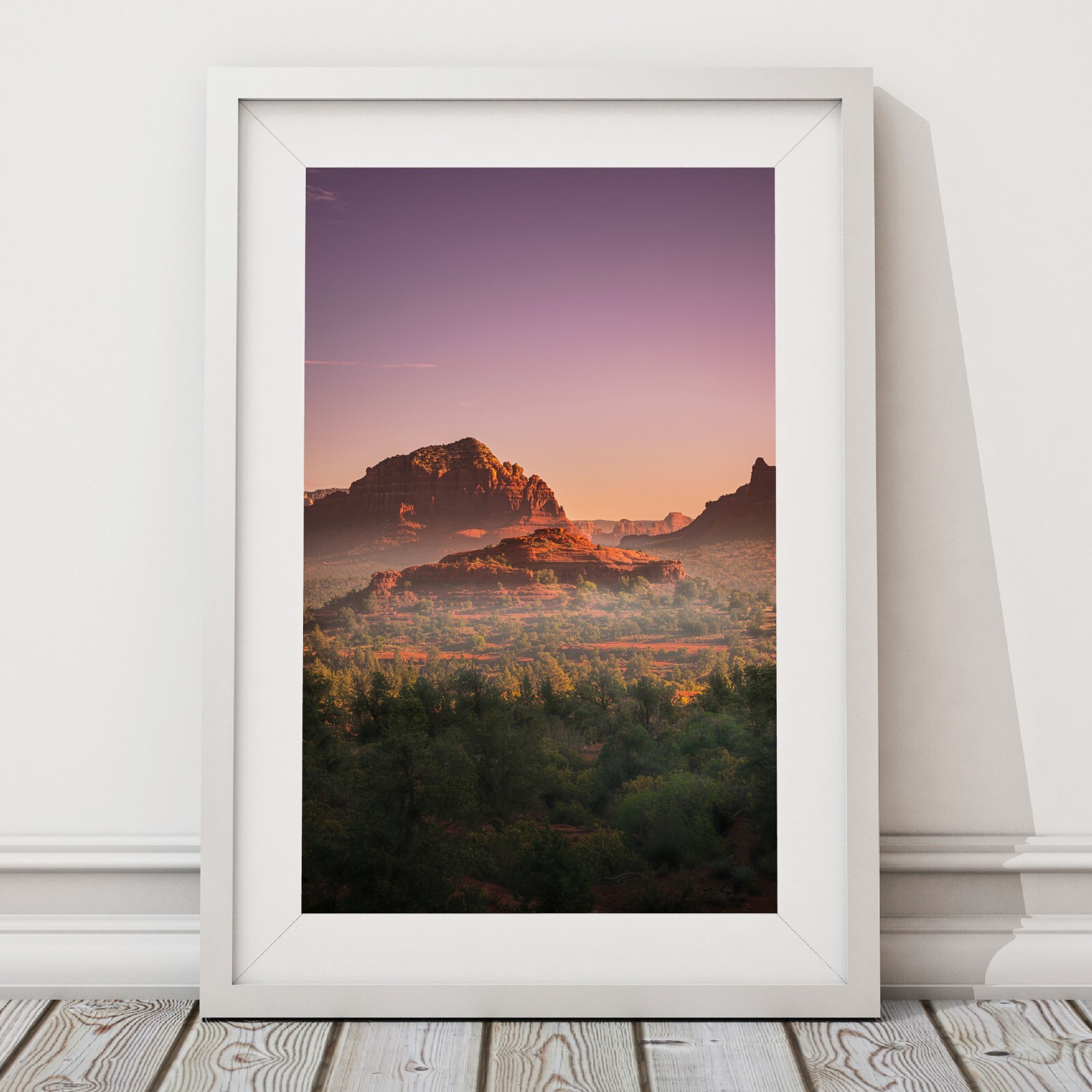 Bell Rock Sunrise, Sedona Arizona Landscape Photo, Bell Rock Trail Fog, Wall Art