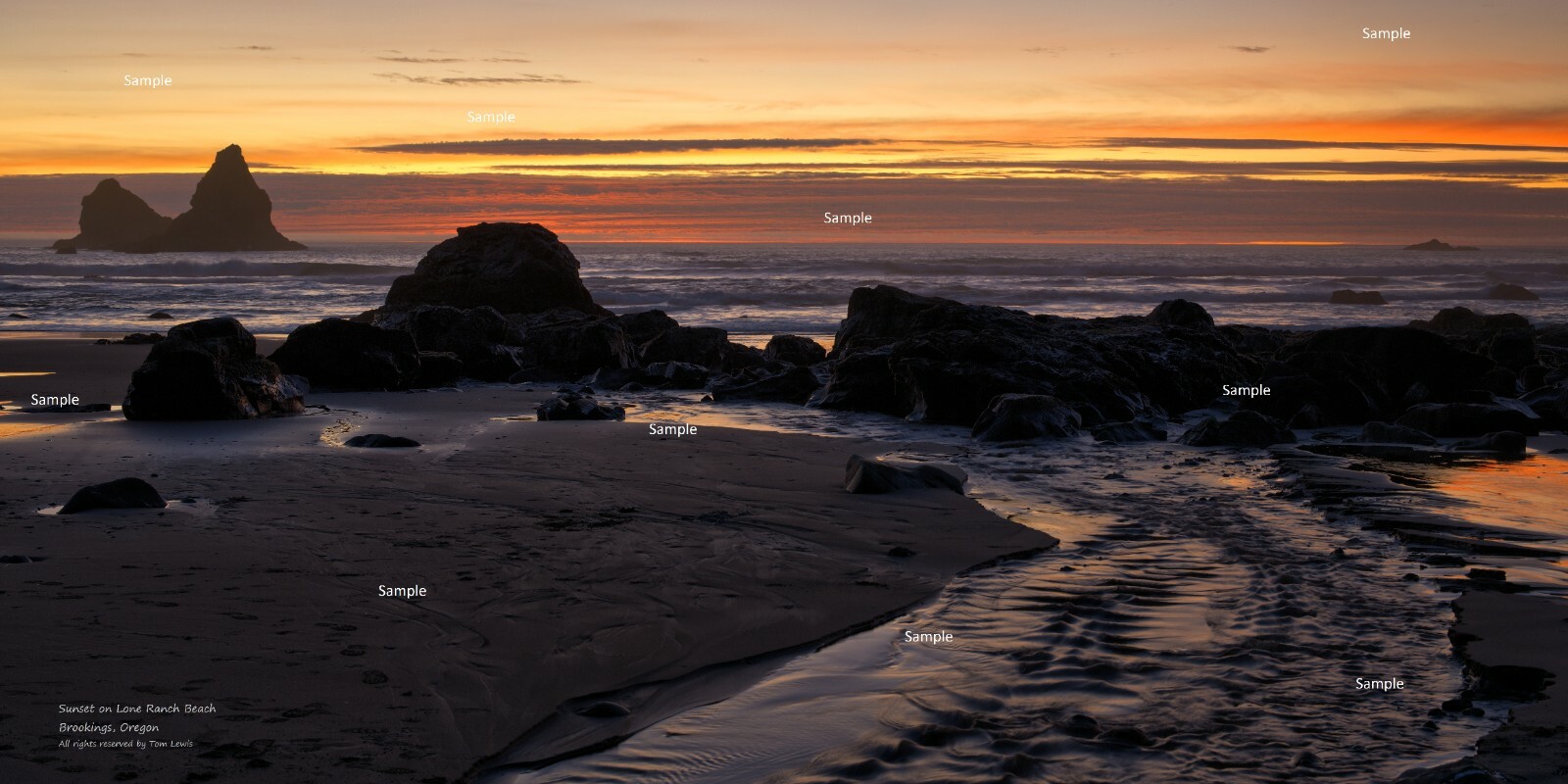 Oregon Coast #3 Beach Seashore Sunset Brookings Photo Poster Print OC25