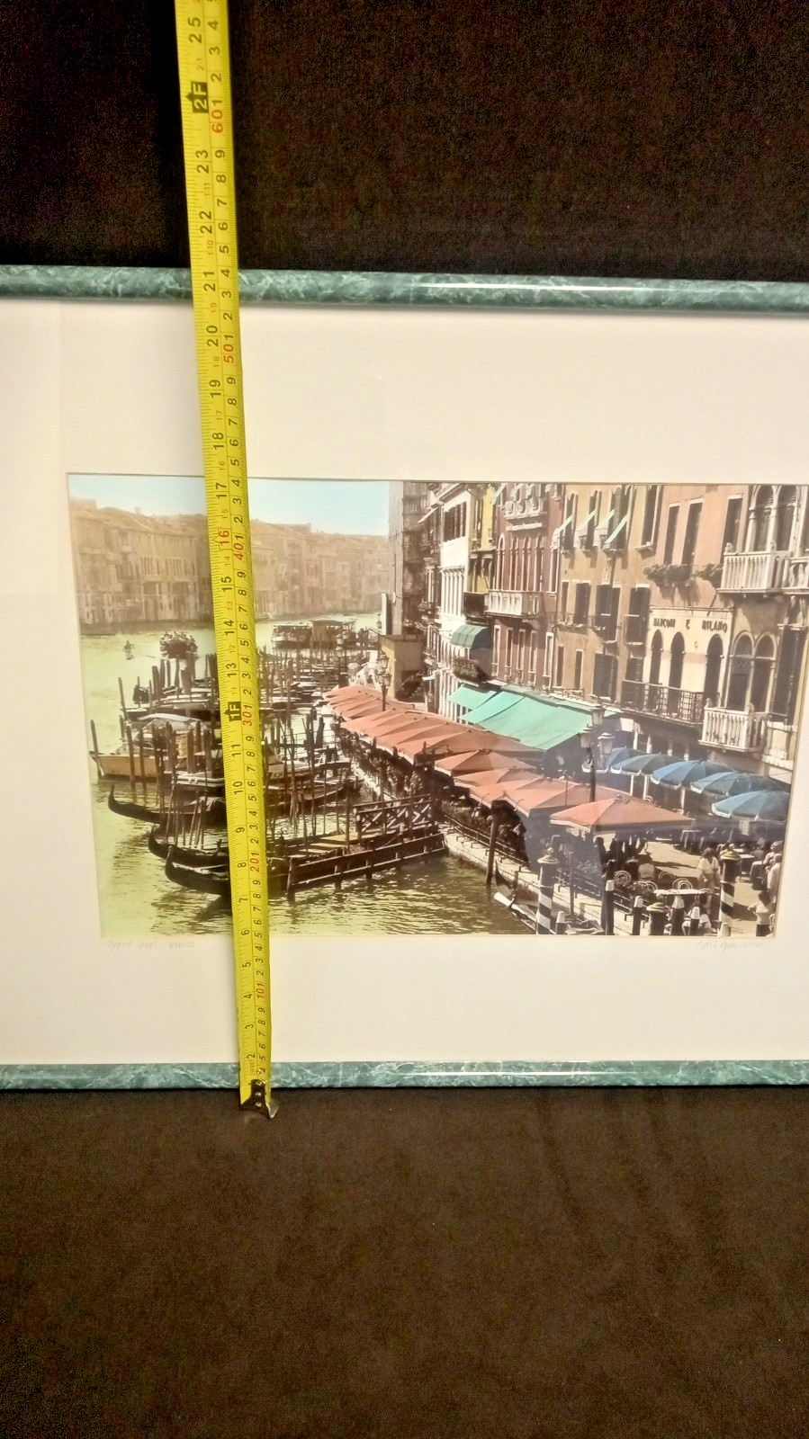 Gail Giarrusso Hand Colored Photograph Grand canal Venice Signed Framed Matted