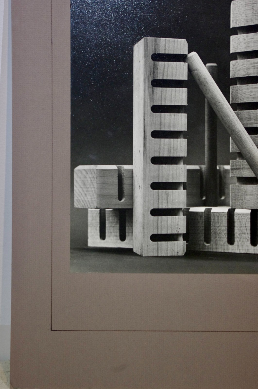 B&W Photograph- Unframed Matted Signed- Still-life Geometric Architectural Shape