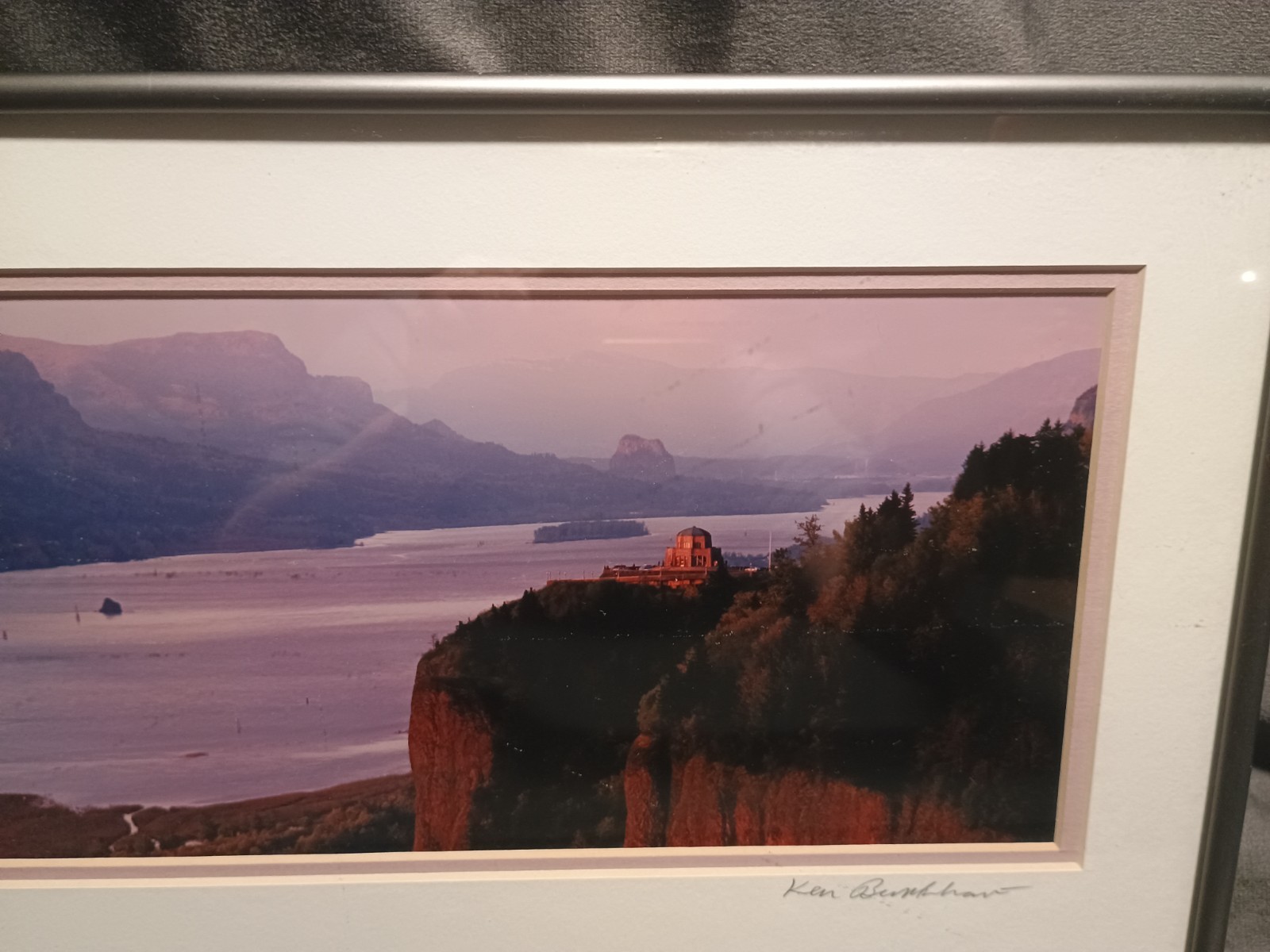 Crown Point Sunset Columbia River OR WA Ken Burkhart Photography Framed 8 X 16″