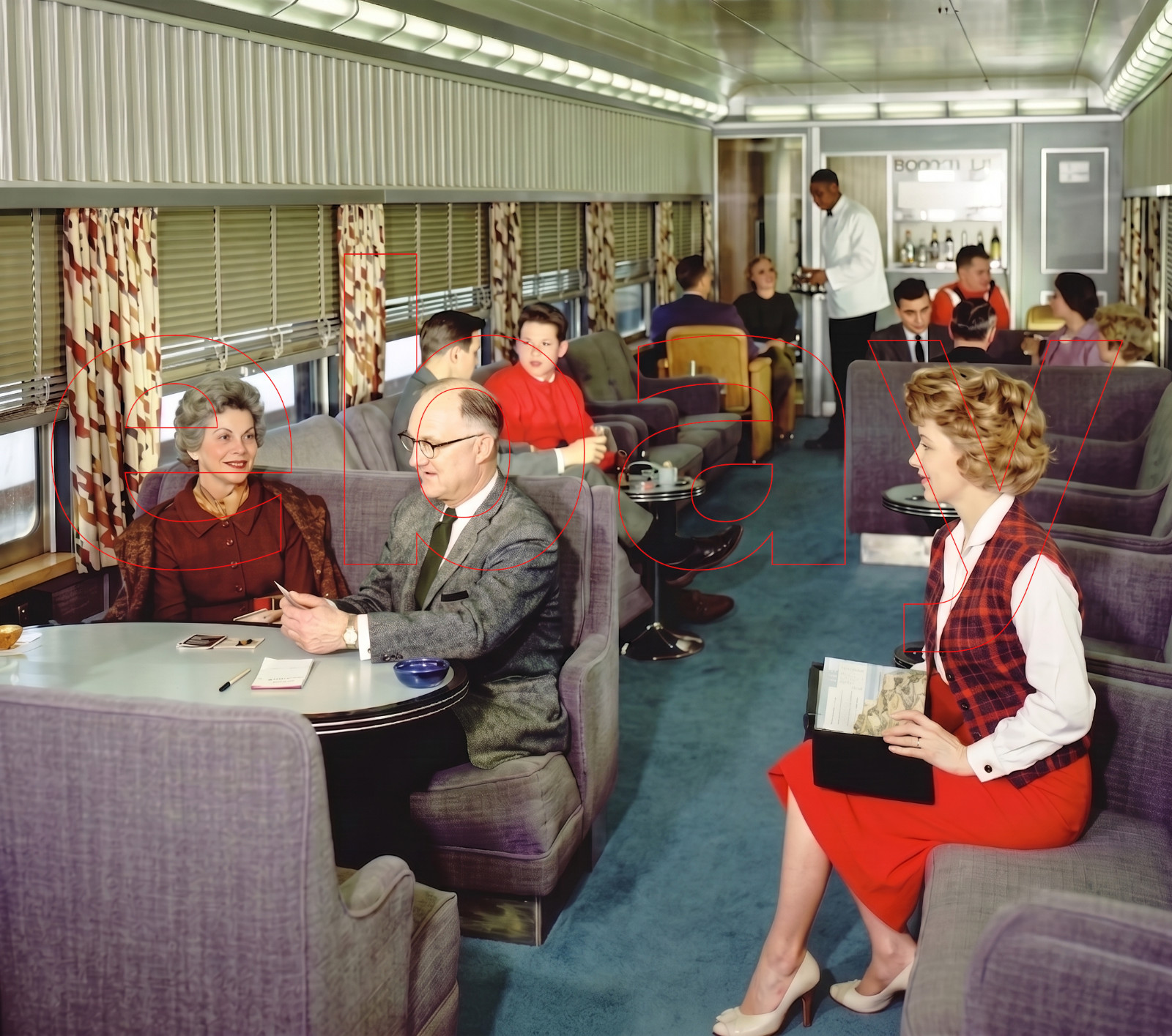 Photo Art Print of Lounge car on the UP – NKP’s City of St. Louis in 1964