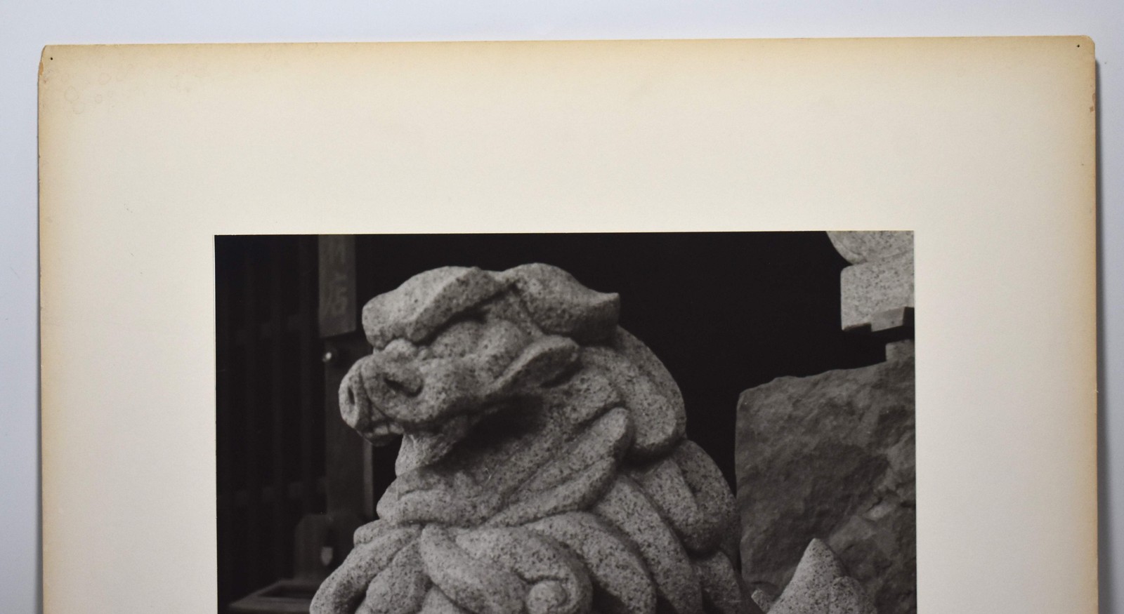 Vintage James W. Howlett Black and White Photograph, ‘Temple Lion / Kyoto’