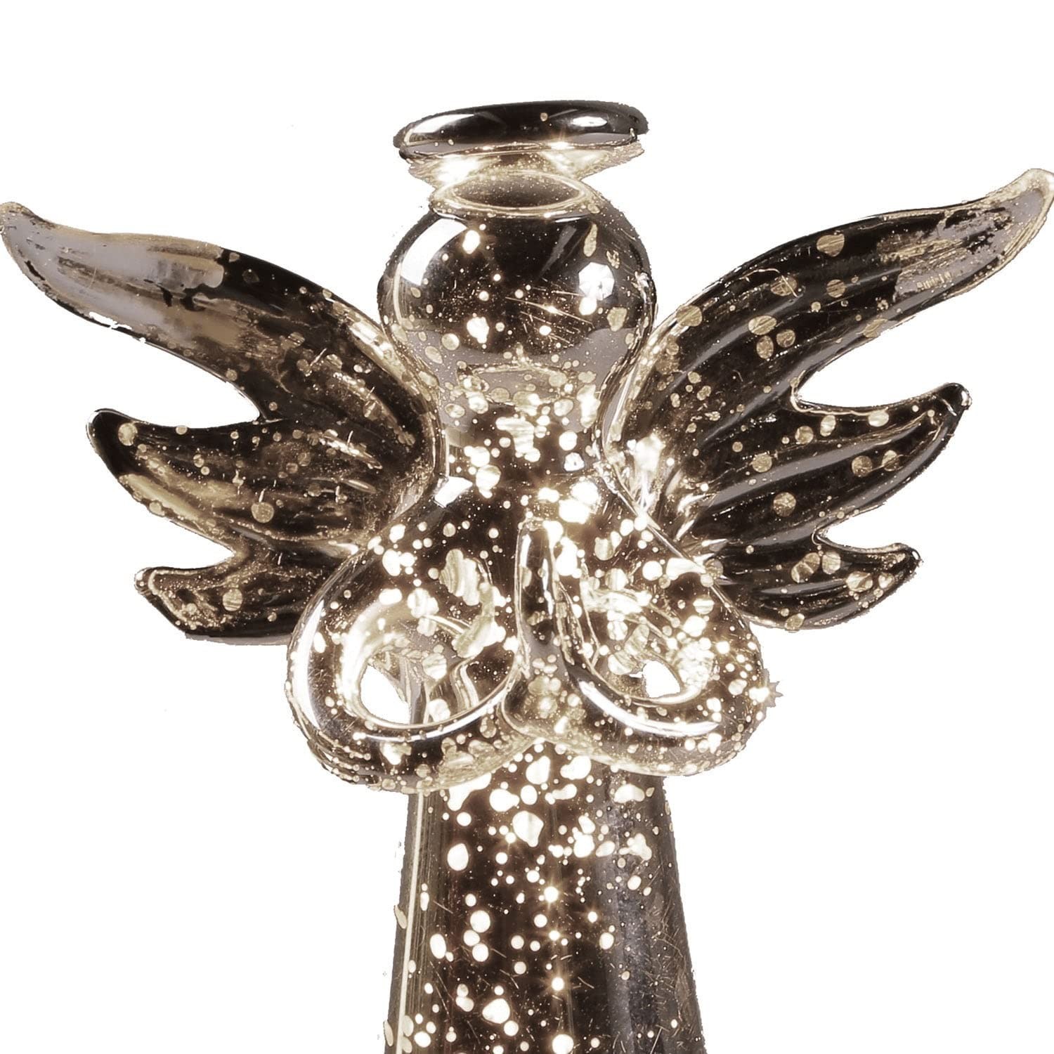 ART & ARTIFACT Lighted Angel Statue – LED Light Mercury Glass Finish Angel St…