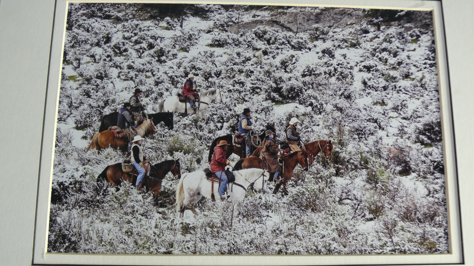 JUDY DEIST PHOTOGRAPH RIDERS IN SNOWY SAGE OPEN EDITION