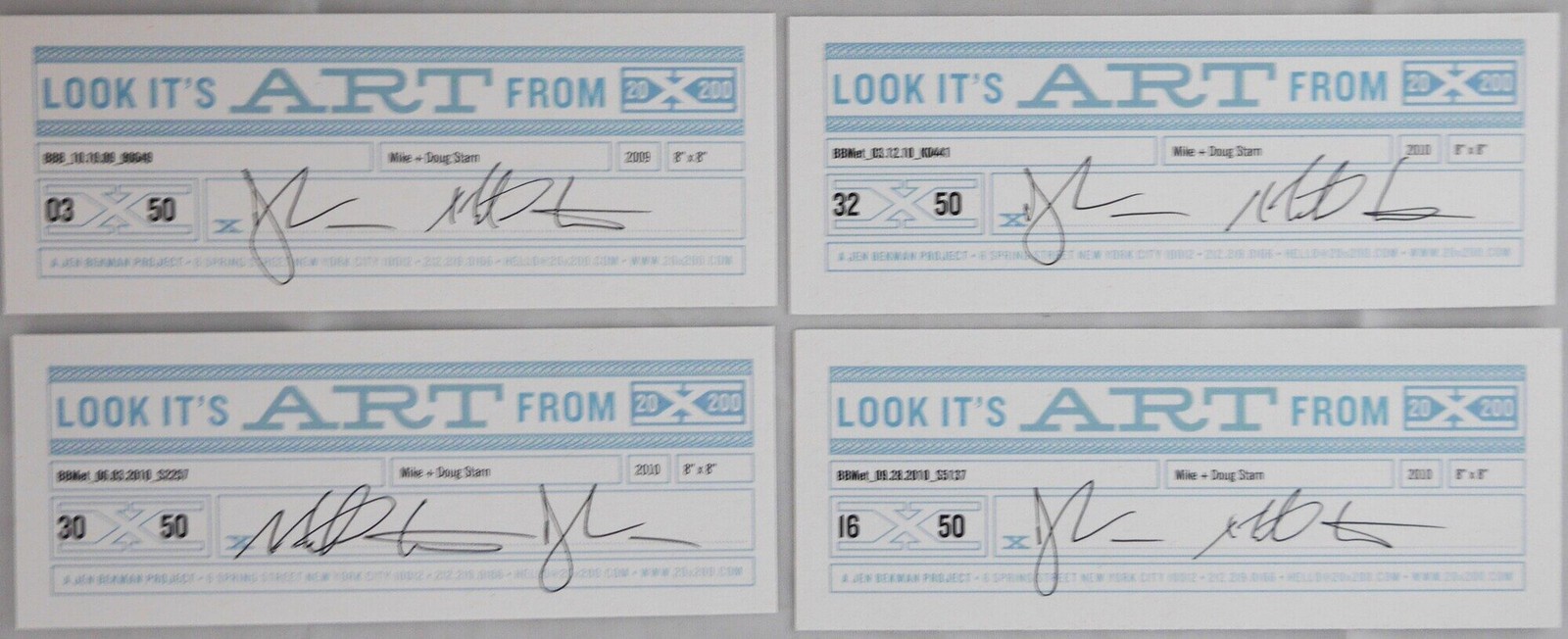 Doug Starn, Mike / Big Bambu SIGNED SET OF 4 PRINTS EACH 8 x 8 1st Edition 2011
