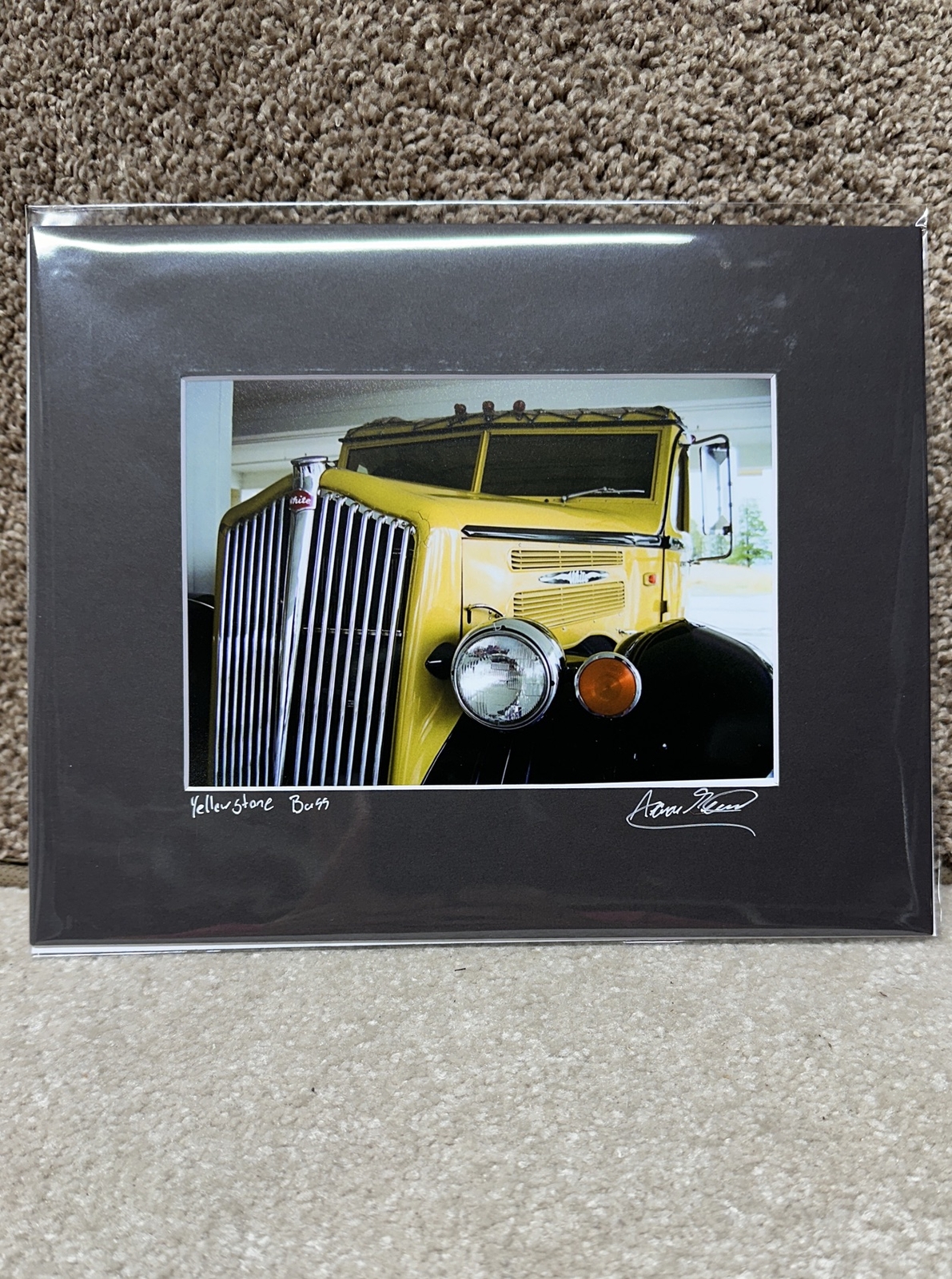 Yellowstone Bus Photo Art Print 5×7 Matted In 8×10