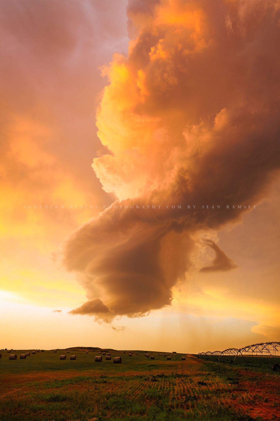 Storm Cloud Photography Print: Oklahoma Stormy Sky Sunset Vertical Weather Photo