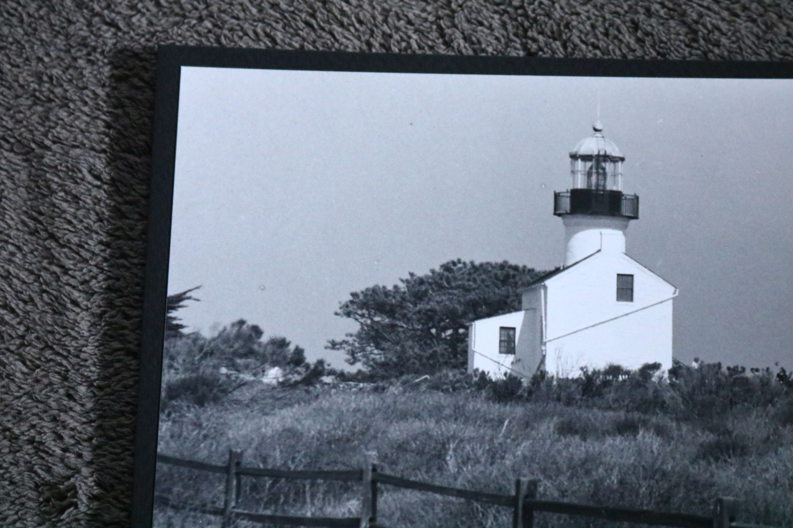 LIGHTHOUSE in Field Vintage Black White Art Photo Print Classic Old Estate HK