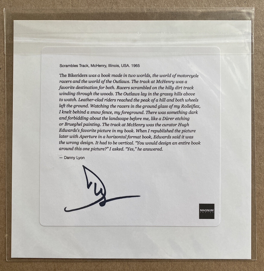DANNY LYON signed limited ed 2021 photograph 6×6 Magnum Square harley davidson