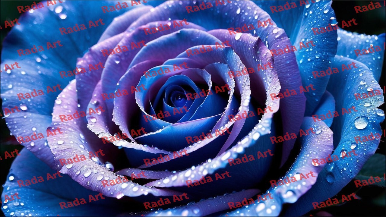 Digital Photo Picture Art Ai Background Wallpaper for Desktop Phone Blue Rose