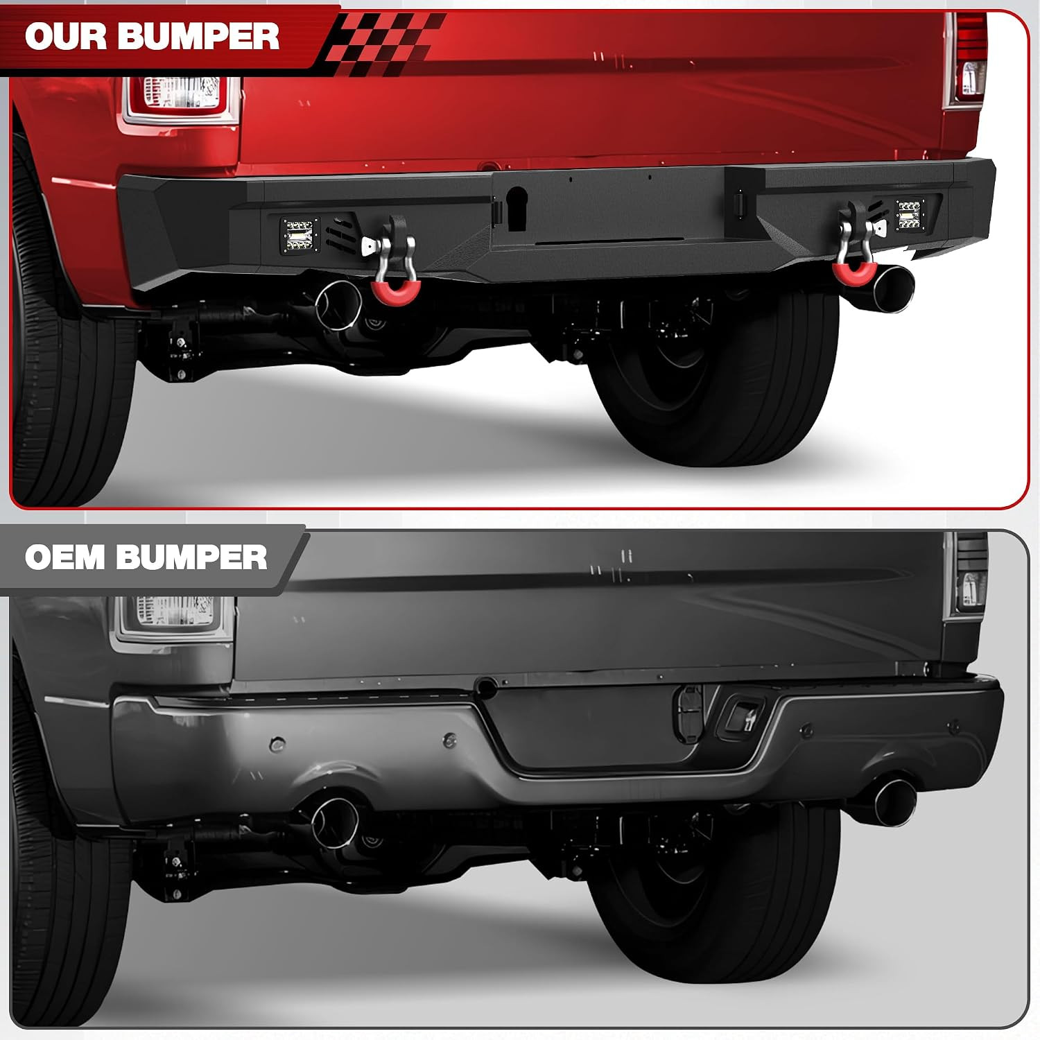 Rear Bumper for 2009-2018 Ram 1500 & 2019-2025 Ram 1500 Classic | Steel Bumper W
