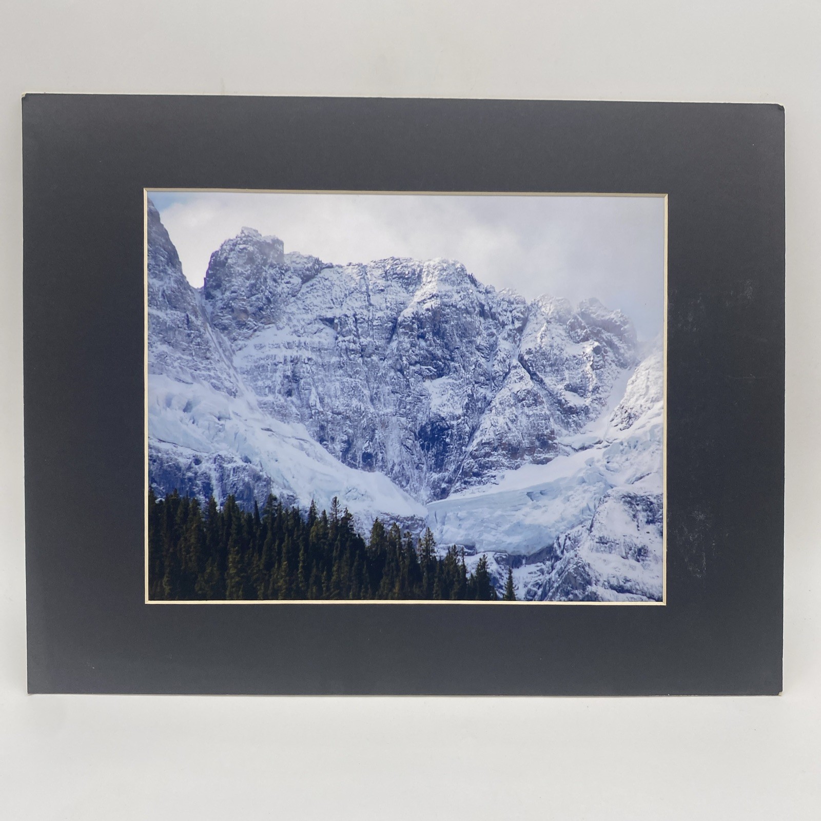 Matted Snowy Mountains Landscape Photo Print 11 X 14 Wall Art Gallery Decor
