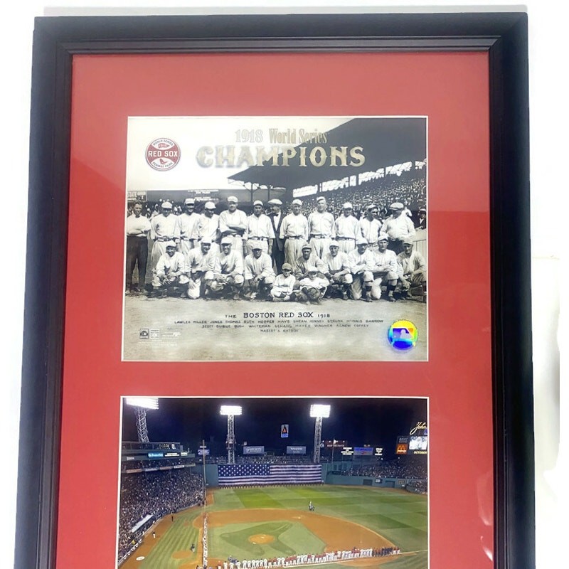 Boston Red Sox 1918 & 2004 World Series Champions Team Photos Framed Matted