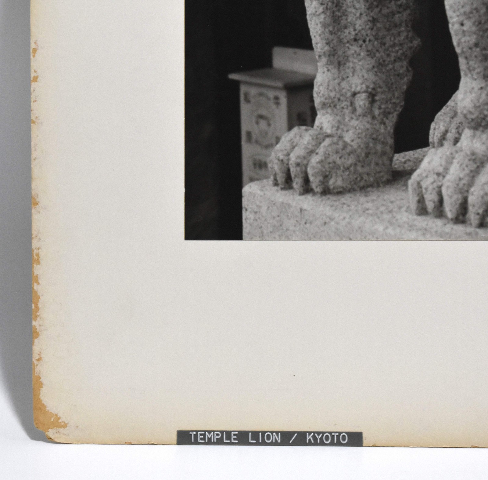 Vintage James W. Howlett Black and White Photograph, ‘Temple Lion / Kyoto’
