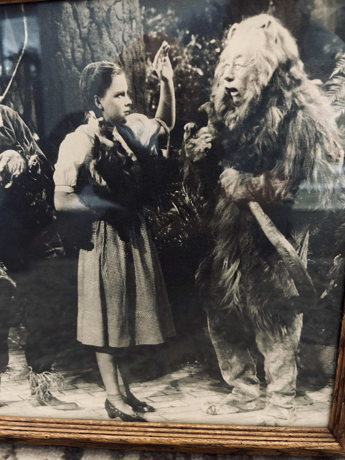 Wizard of Oz Dorothy, Tin Man, Lion & Scarecrow B&W Photo Framed By Windsor Art