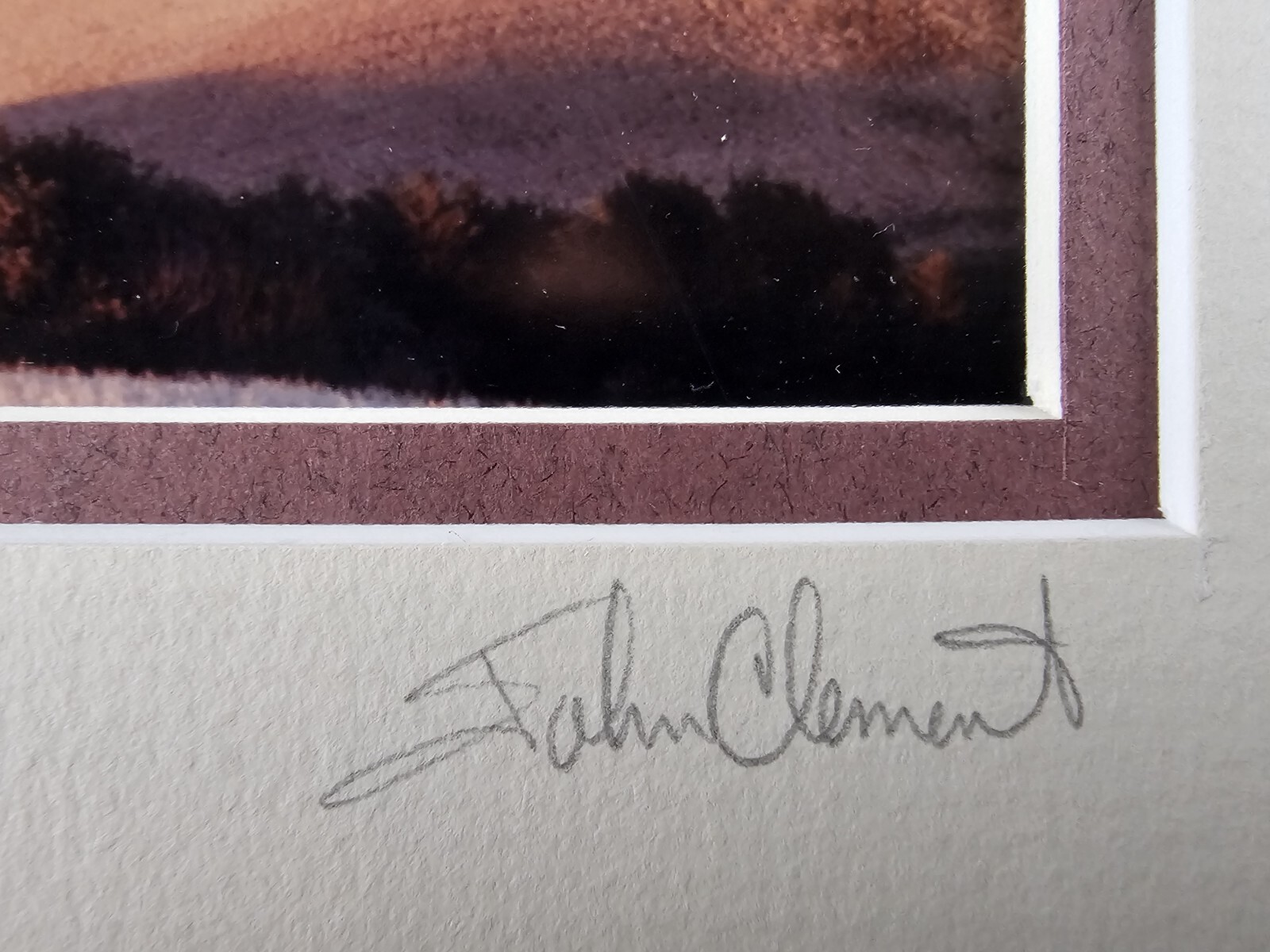 ART – Original Signed John Clement 35mm Photograph 16×13 Framed Modern Landscape