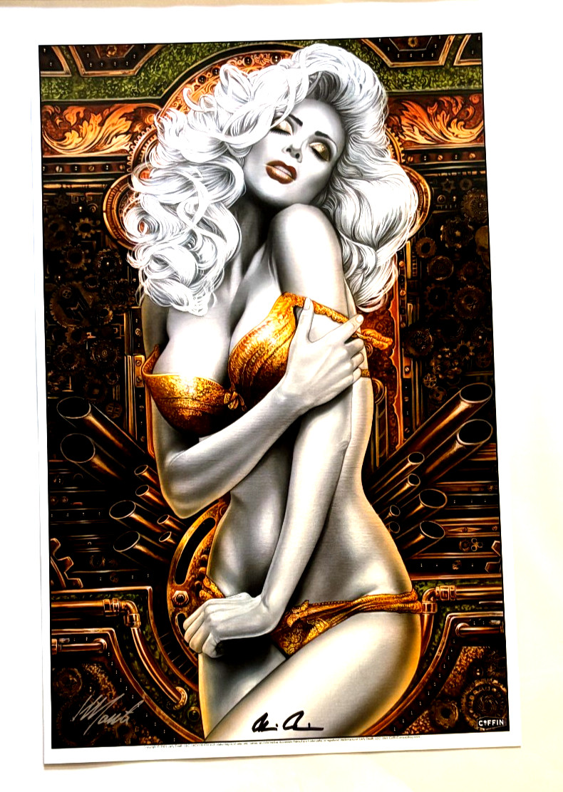 LADY DEATH EXCLUSIVE COFFIN SIGNED LIMITED EDITION ART PRINT COA NM+