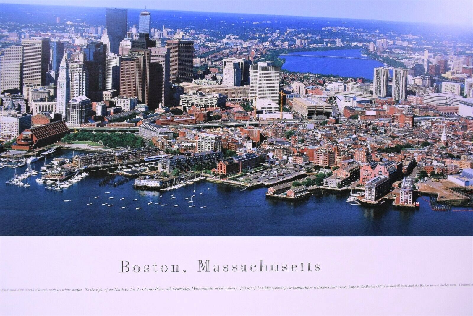Boston Massachusetts Aerial Skyline – Unframed, Blakeway Panorama Print
