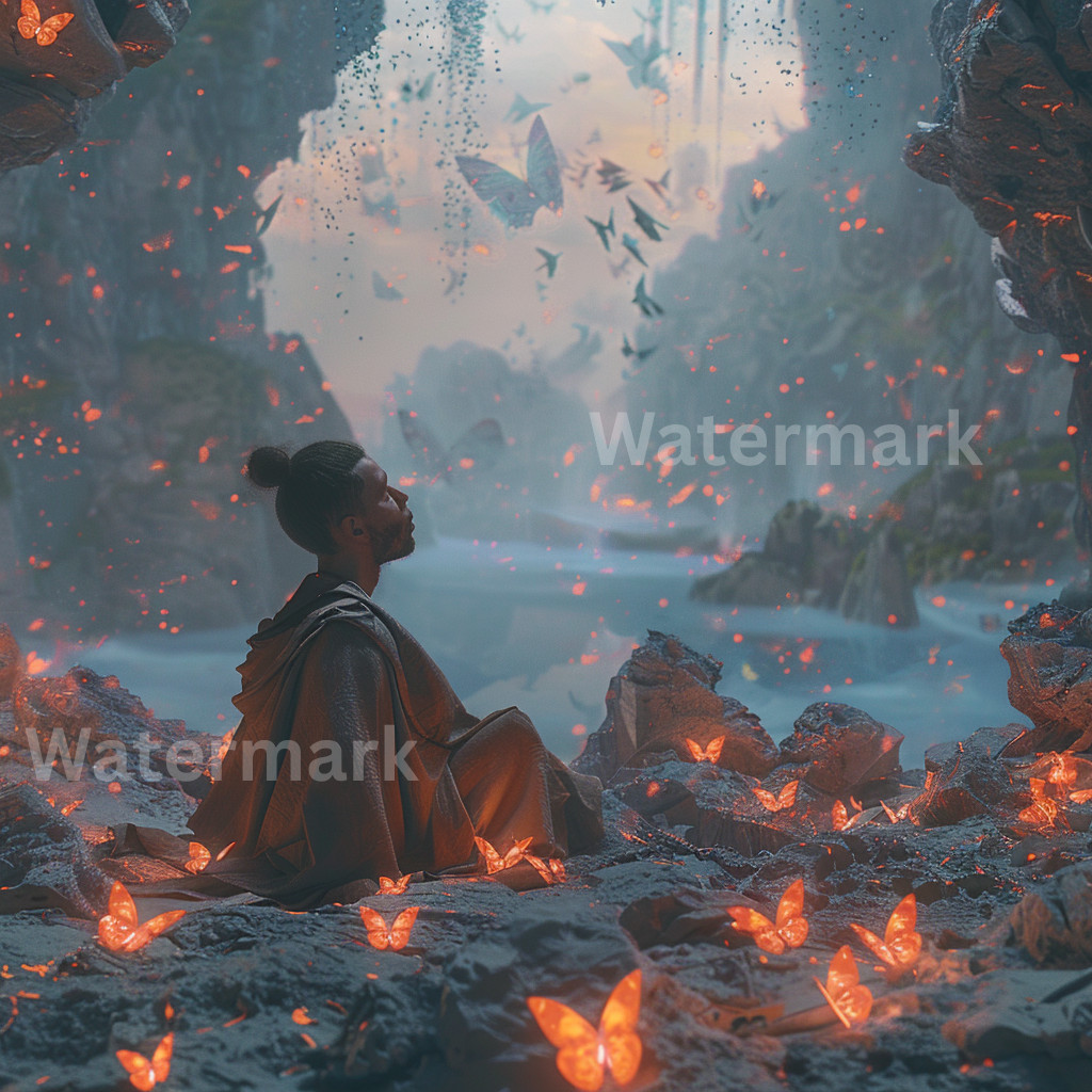 Digital Image Picture Photo Wallpaper Printable AI ART Butterfly Spirit