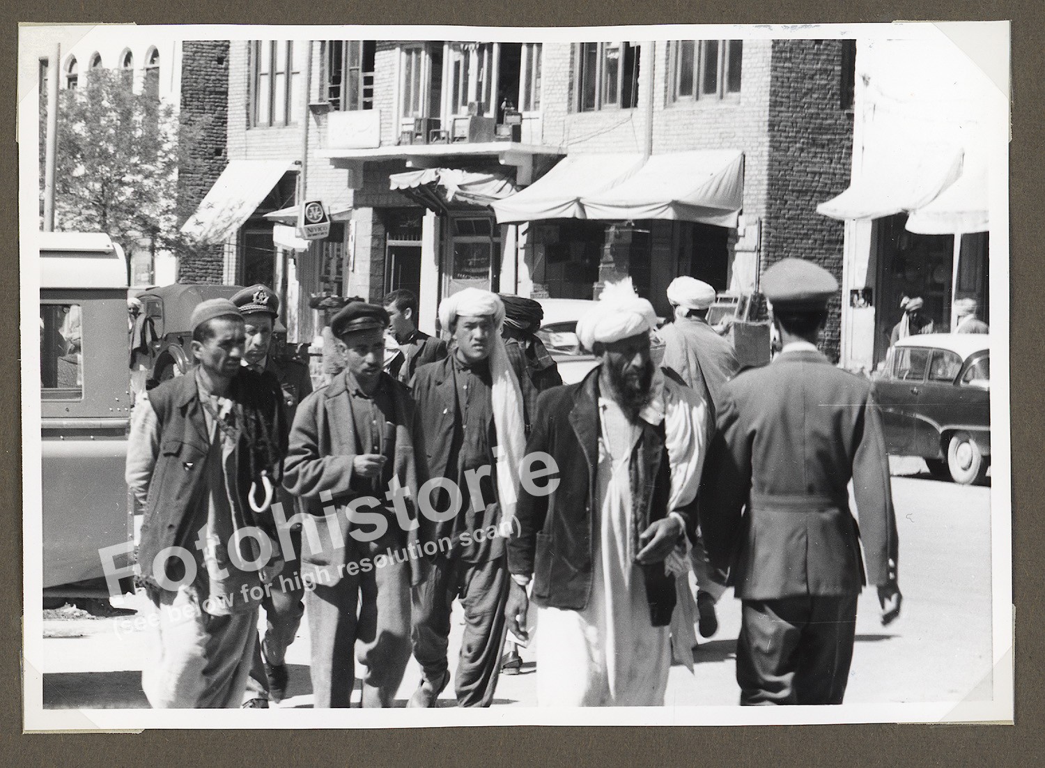 Photo Kabul Afghanistan Street Men Cars City Life 1960s