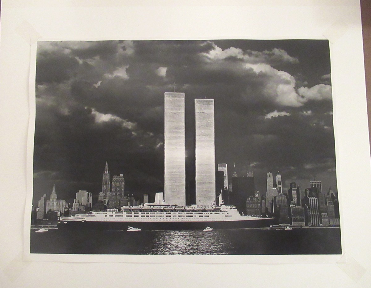 1977 Large George Forss Signed Photograph, “QE2 in New York”