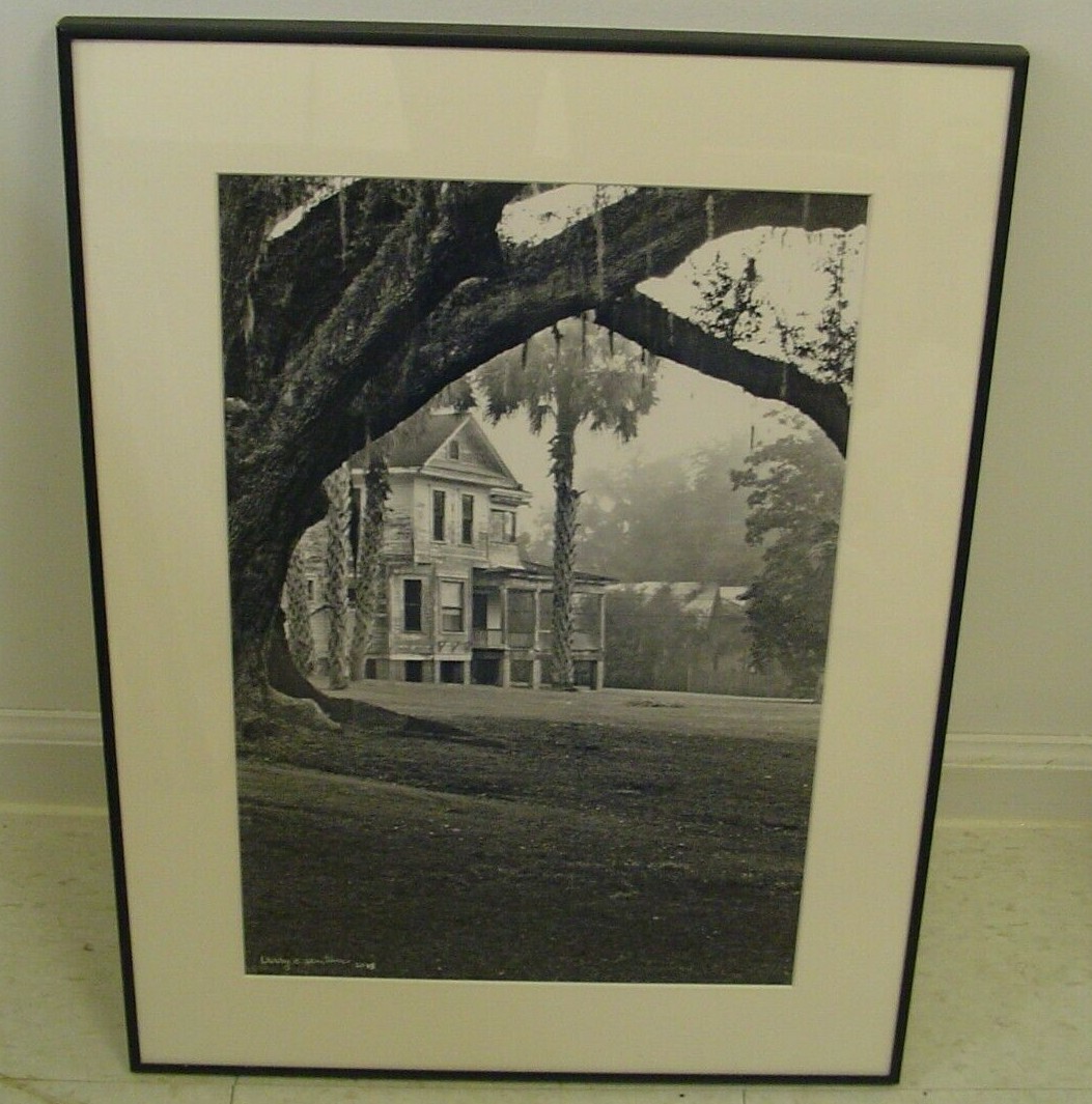 ART PHOTOGRAPHY House shot w/t tree in corner B&W by L. Santucci Frames 18x24in