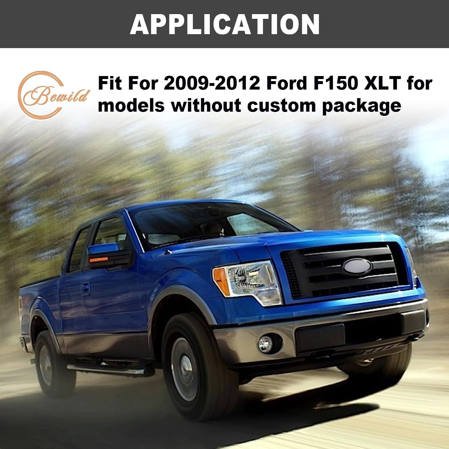 Front Bumper Grille Assembly Compatible with 2009-2014 Ford F – 150 F150 Centre