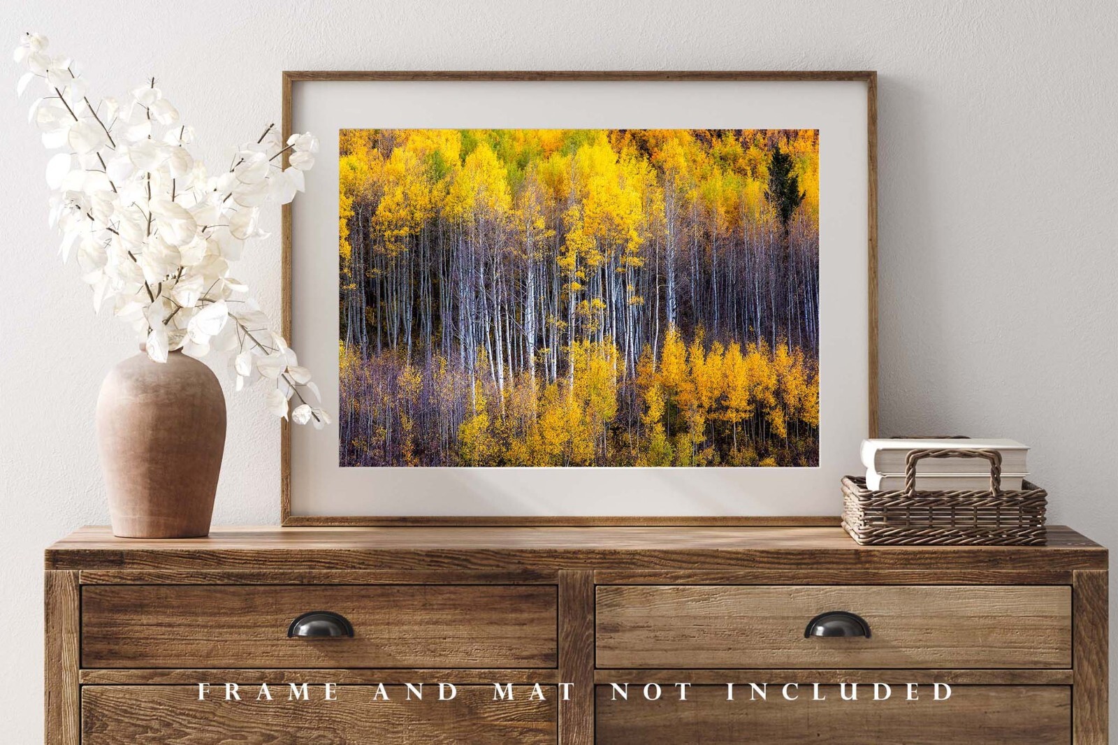 Autumn Wall Decor Art Print of Aspen Trees Appearing as Reflection in Colorado