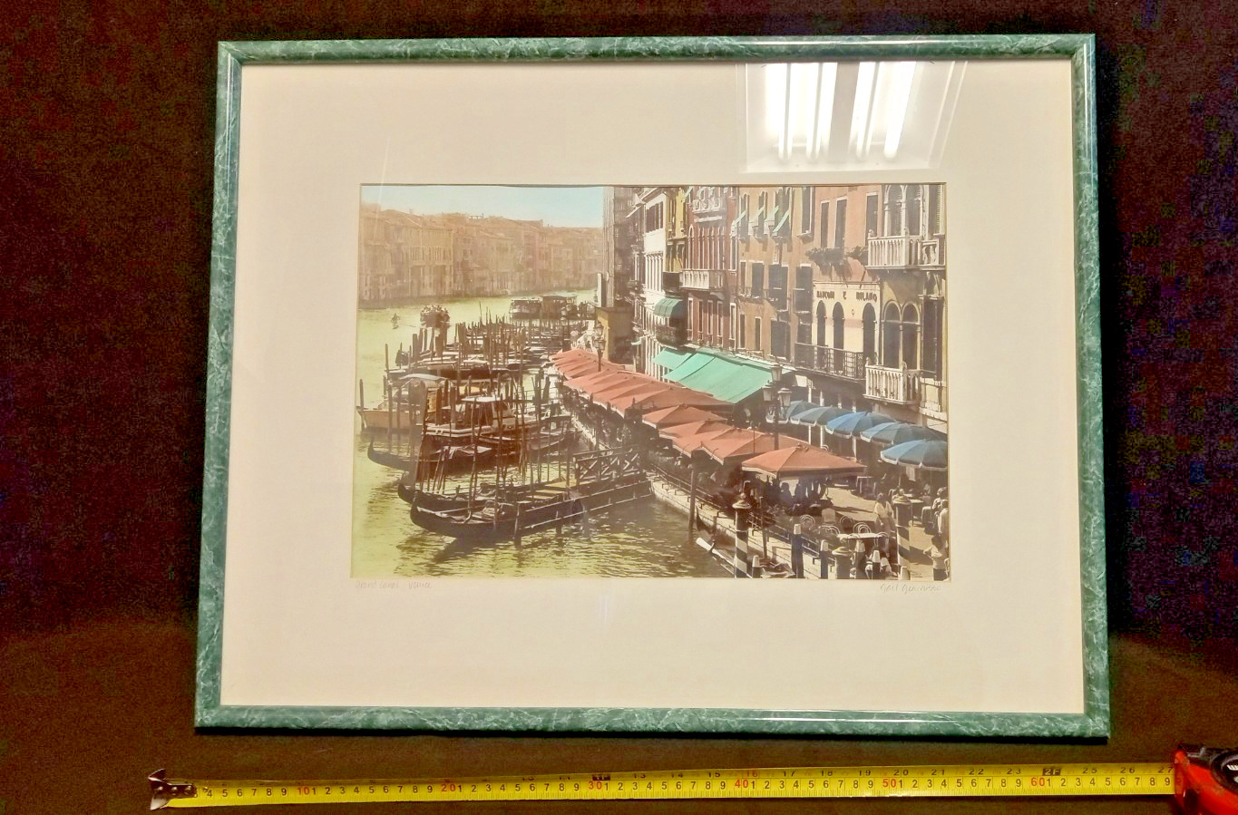 Gail Giarrusso Hand Colored Photograph Grand canal Venice Signed Framed Matted