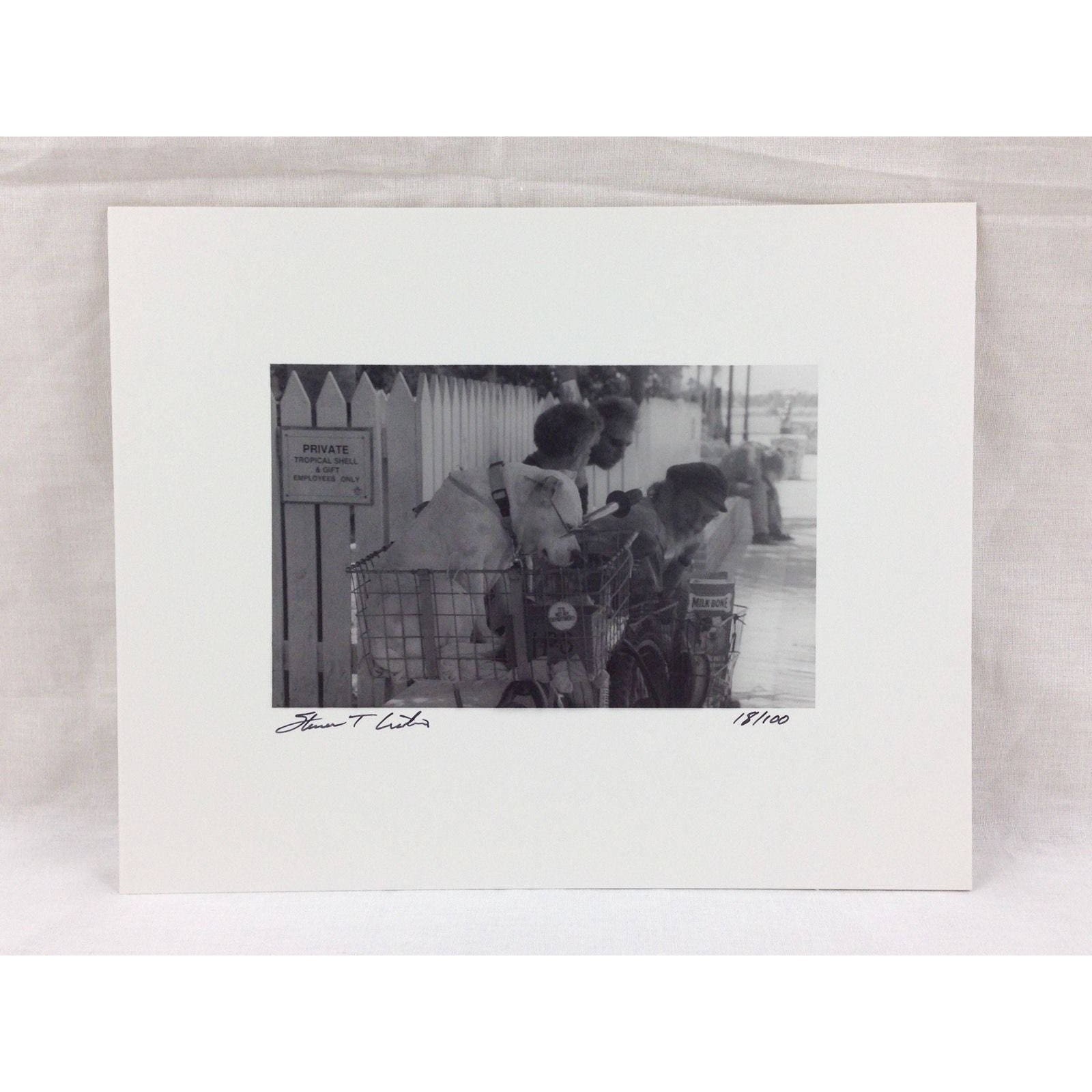 Signed & Numbered Black and White Photography Man & Dog Key West FL