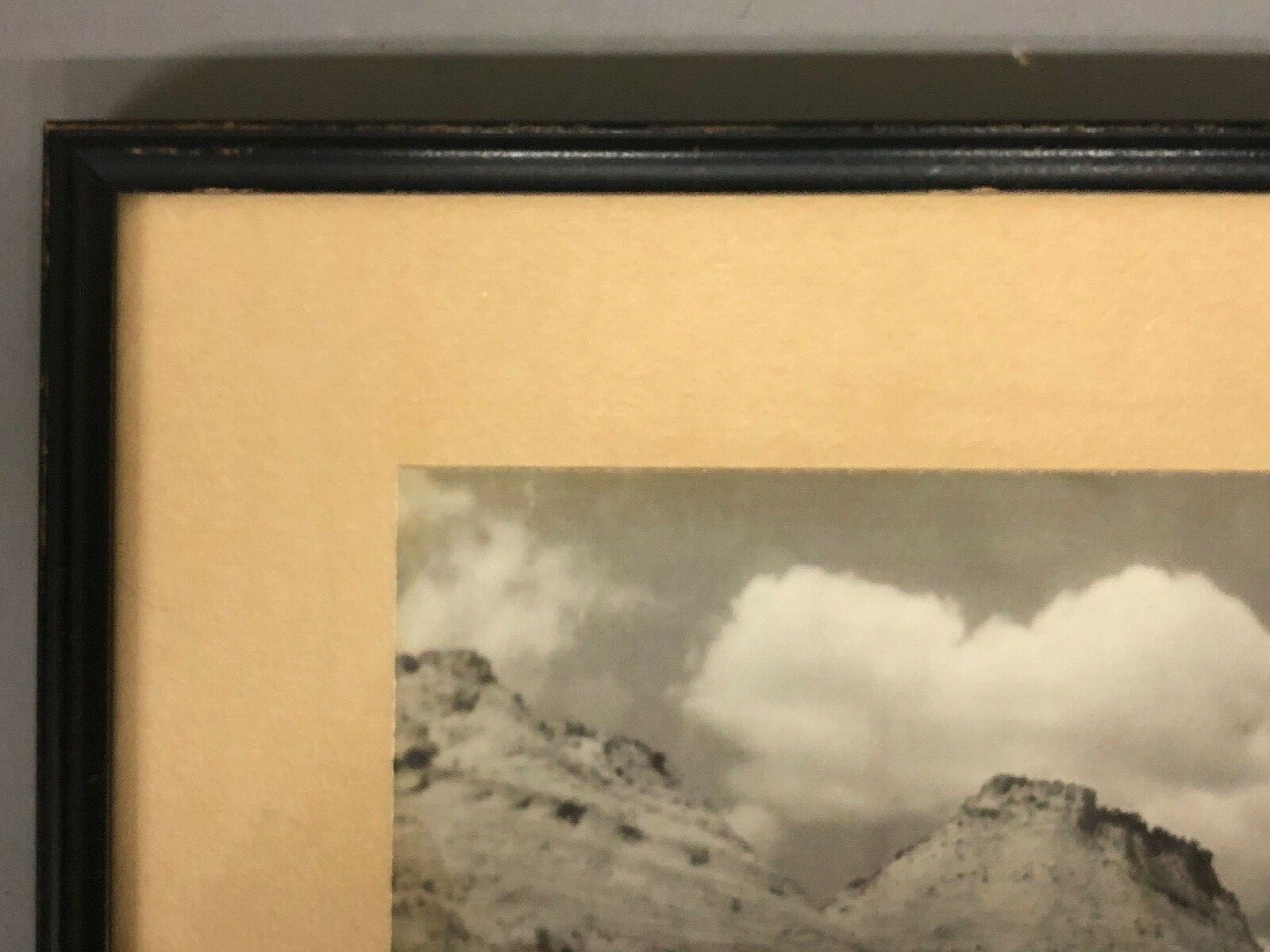 1934 Framed Photo “Windswept” Signed E.A. Vuger Of A Canyon 12 1/4” X 13 3/4”