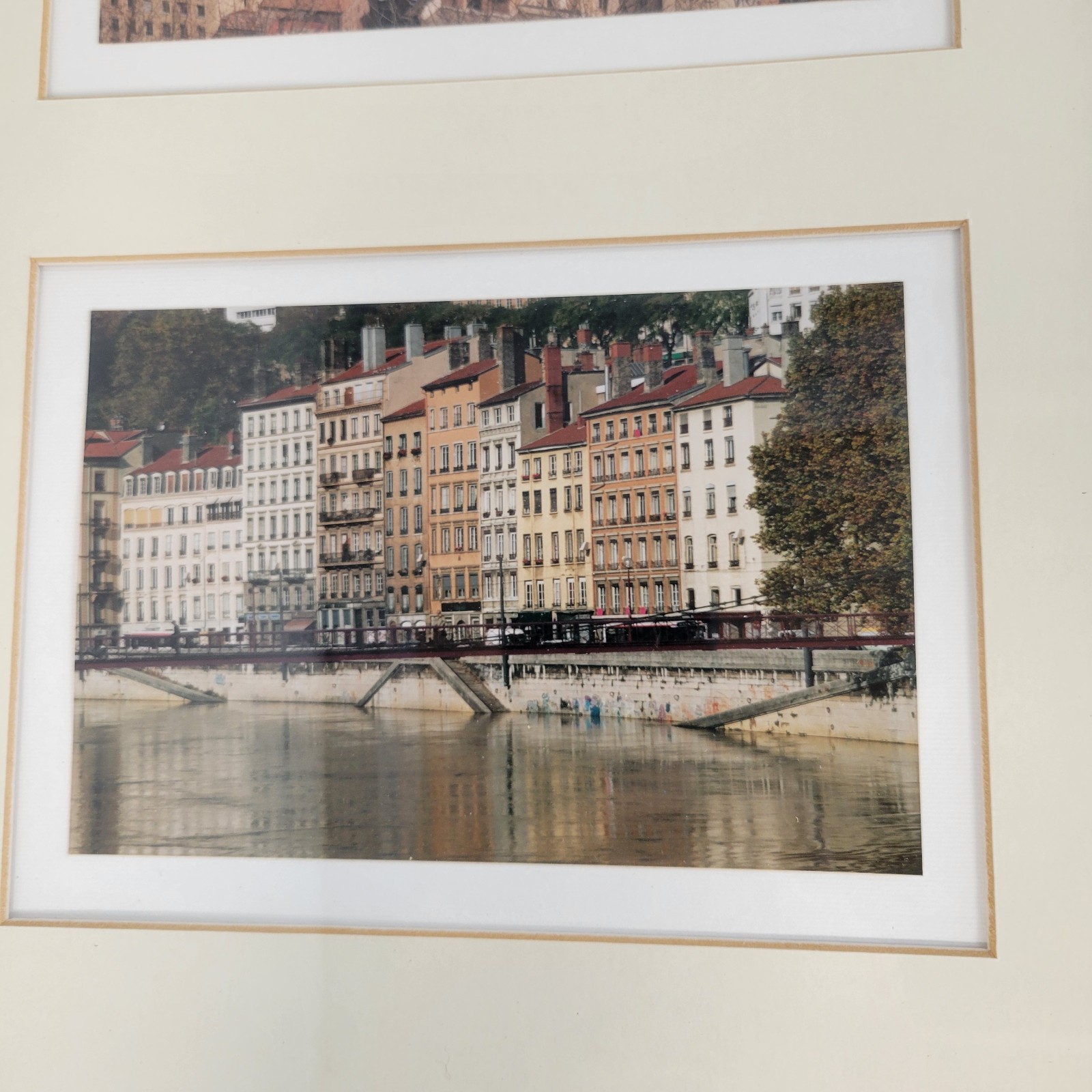 Lot of 2 Frederic Jean Signed Photograph Lyon France Framed Art Set Vieux Lyon