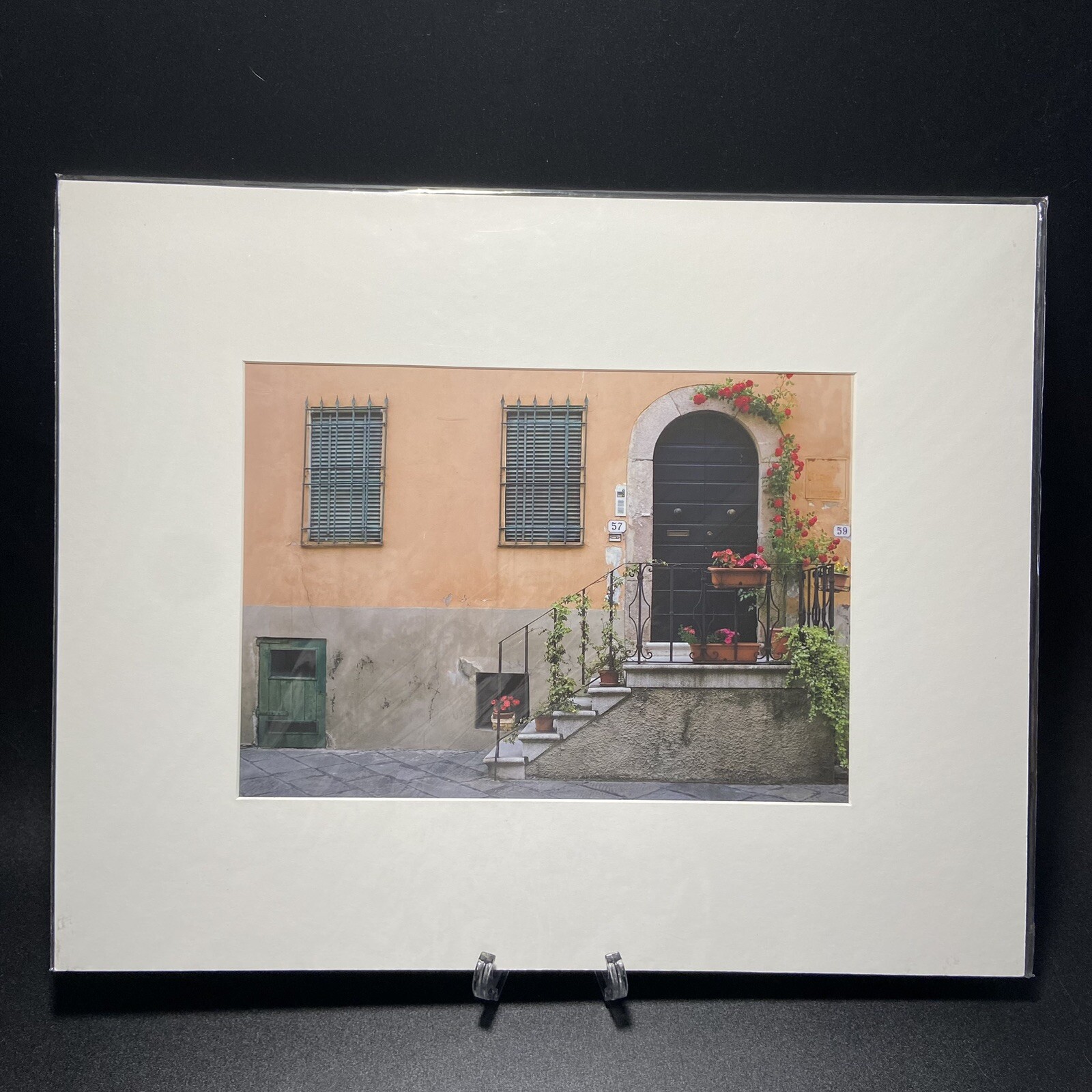 Art Photography Italy Italian Villa Color Garden Trellised Building Matted