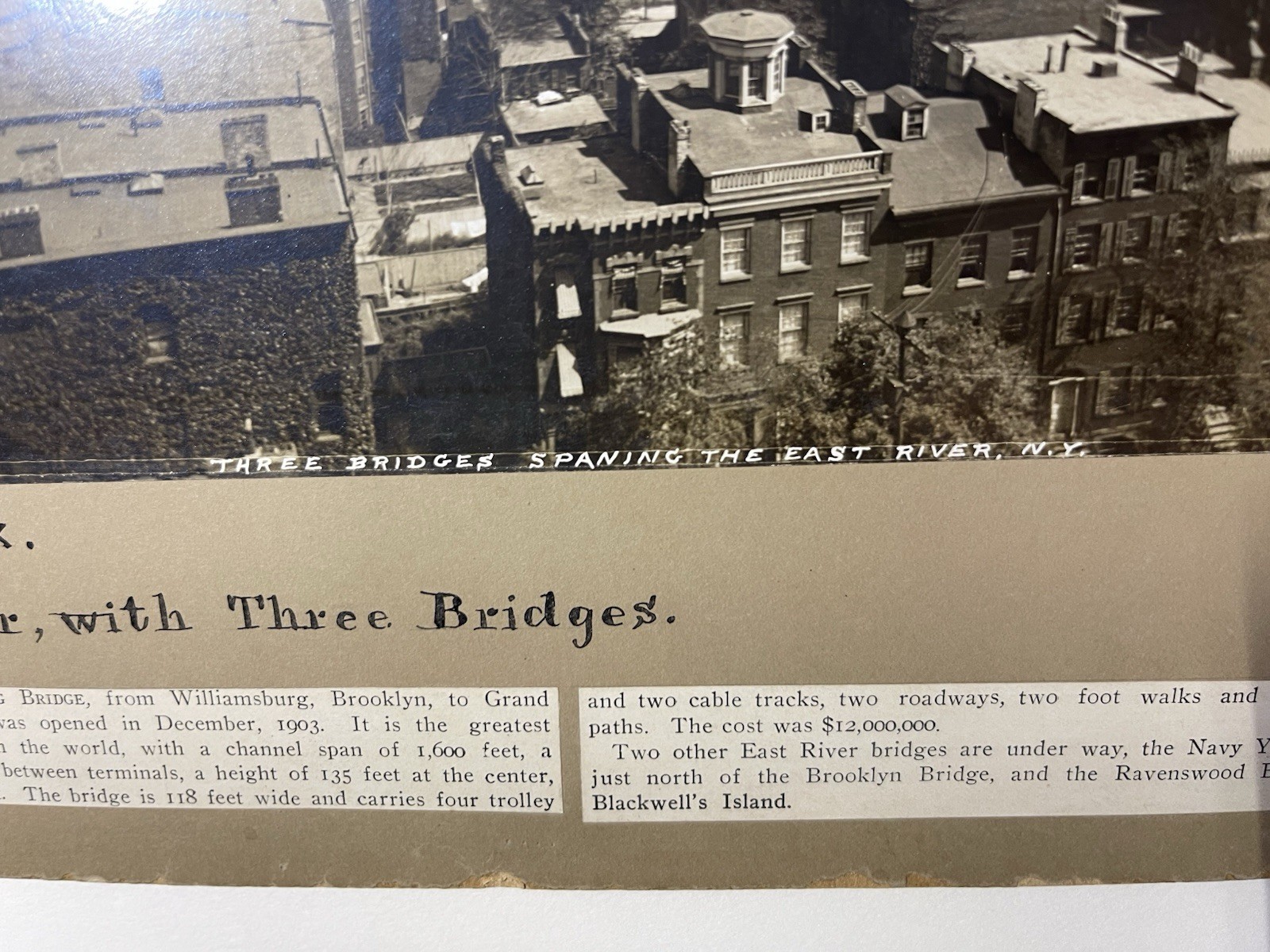 C1900 New York City Photo. Brooklyn Bridge Williamsburg Bridge. August Loeffler