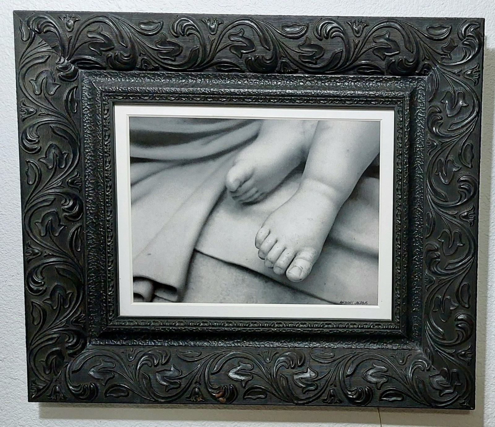 Anthony Jacobus Fine Art Photography Baby Feet Framed Monochrome Black White…