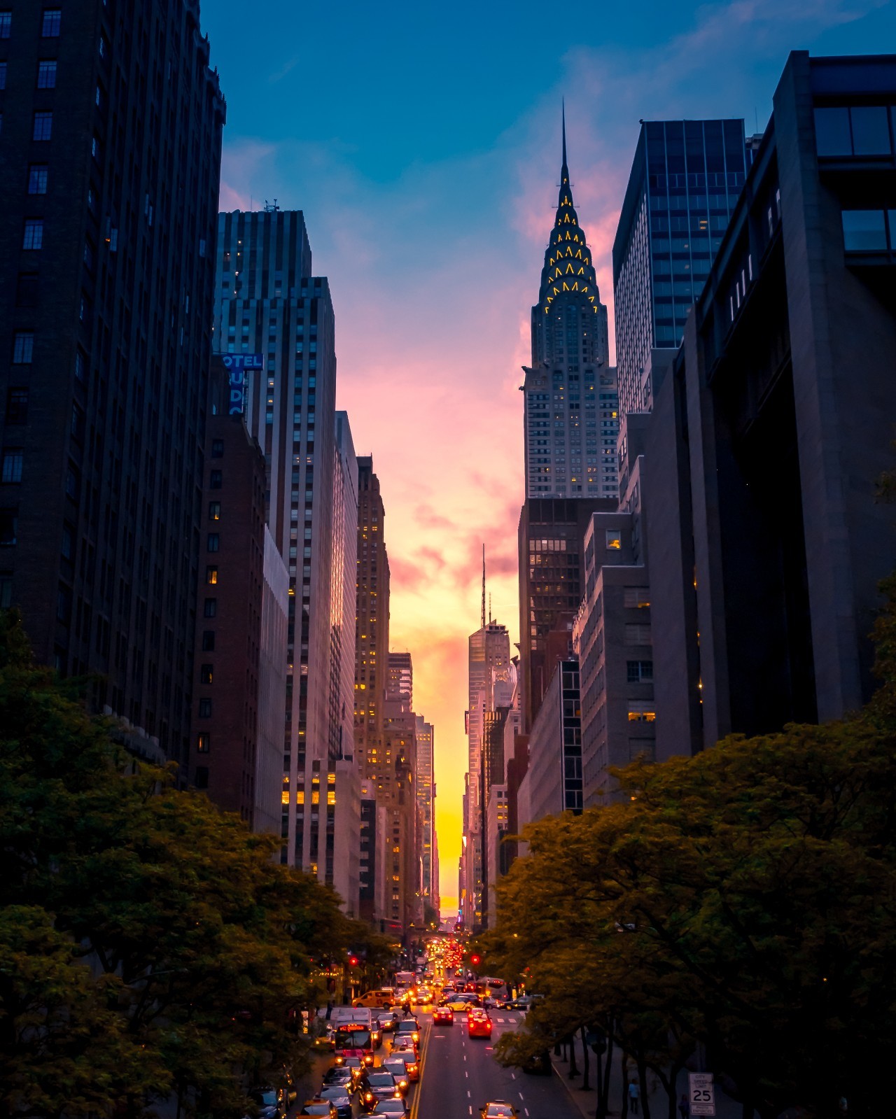 New York City Photo Print, Chrysler Building, Sunset, NYC Photo, Manhattan 42 St